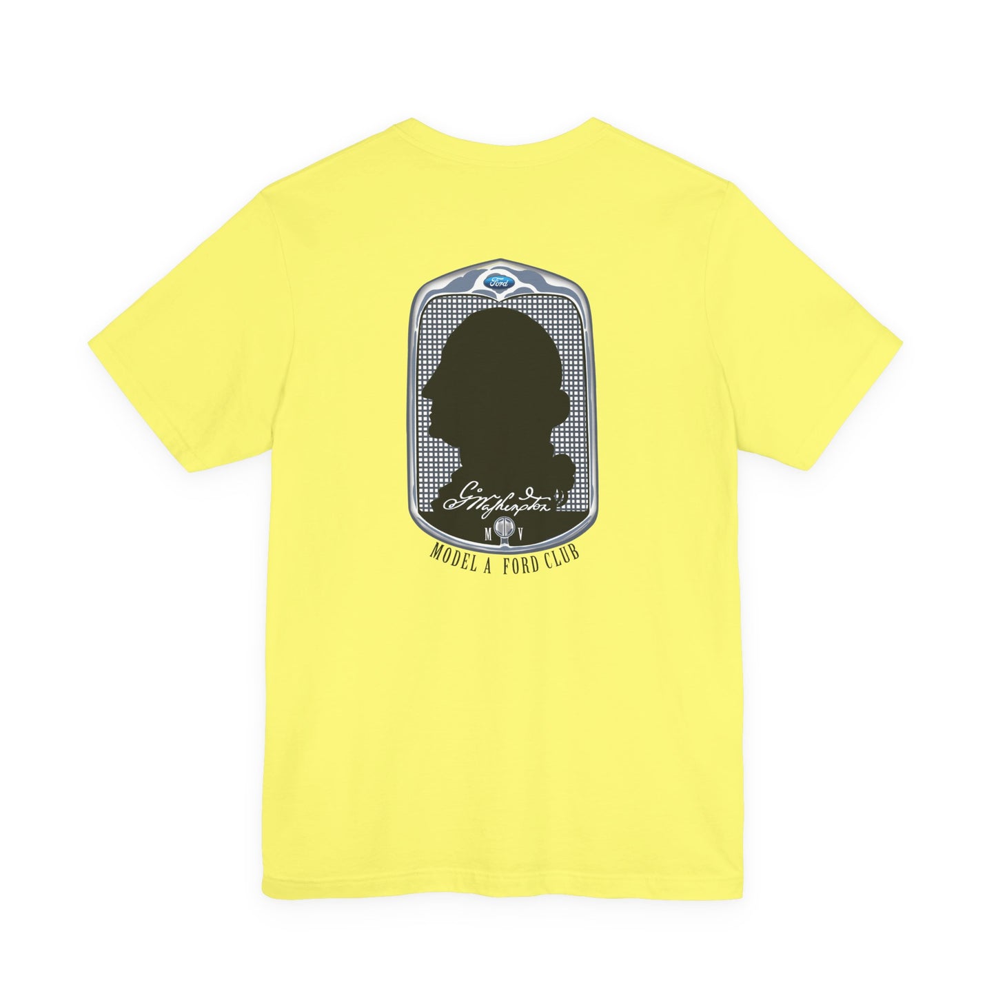 George Washington Model A Ford Club (front and back black logo) Unisex Jersey Short Sleeve Tee