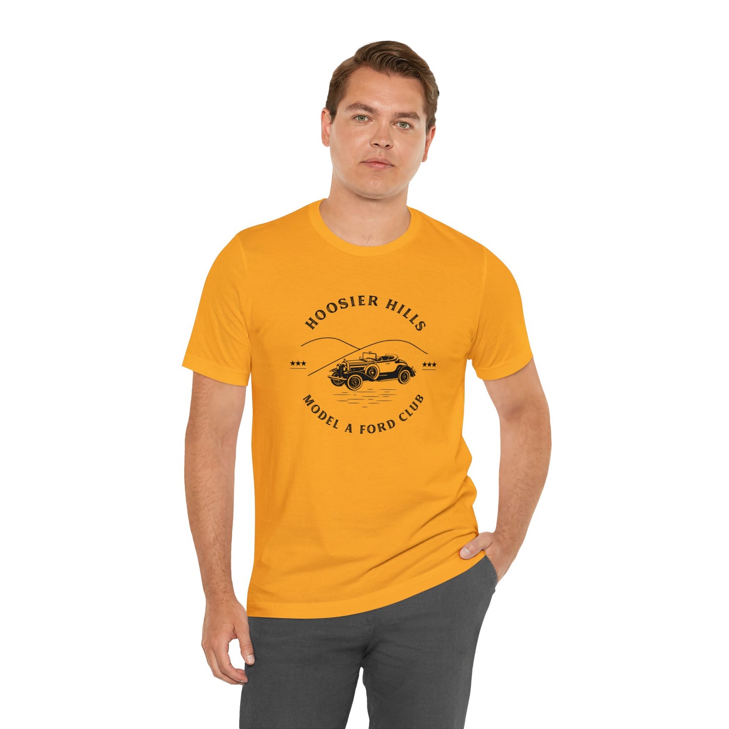 Hoosier Hills Model A Ford Club Unisex Jersey Short Sleeve Tee