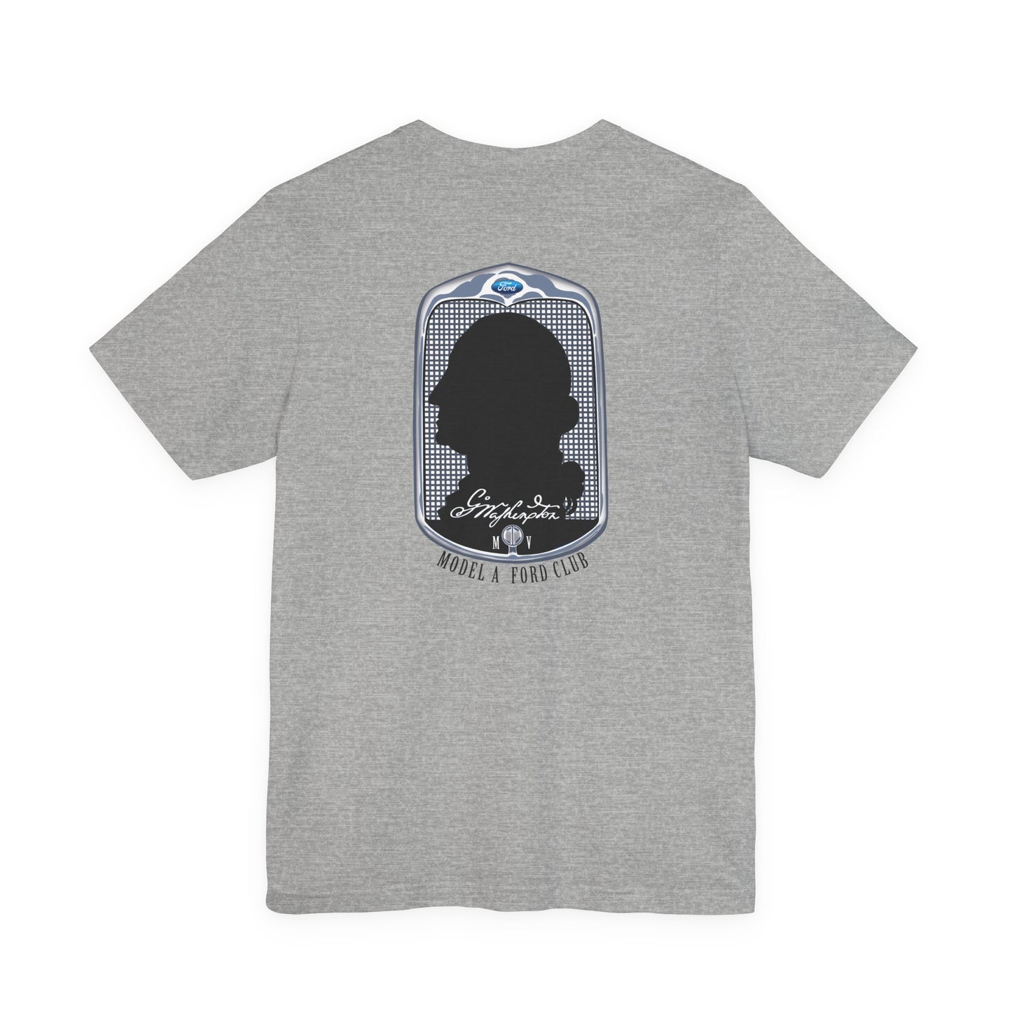 George Washington Model A Ford Club (front and back black logo) Unisex Jersey Short Sleeve Tee