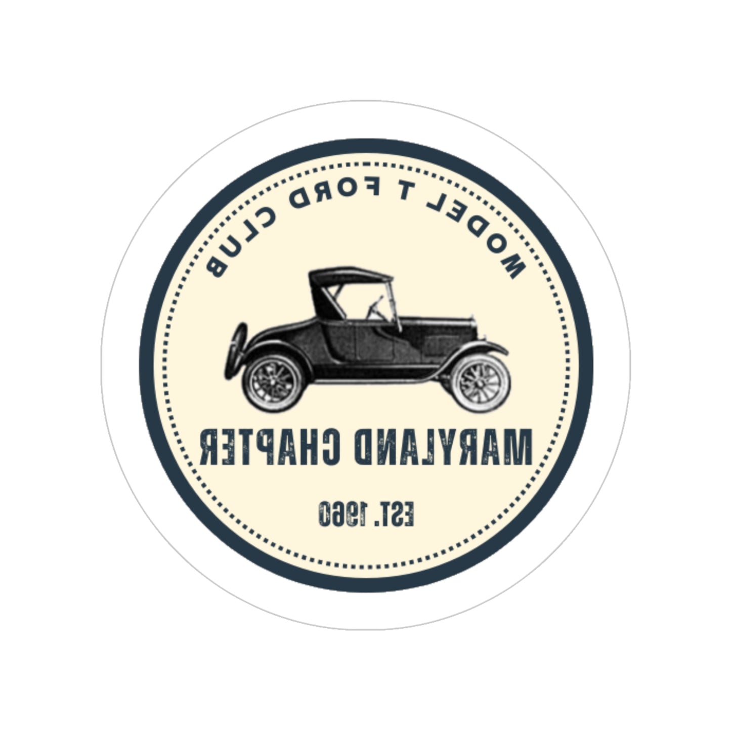 Maryland Chapter (for inside of windshield) Transparent Outdoor Stickers, Round, 1pcs