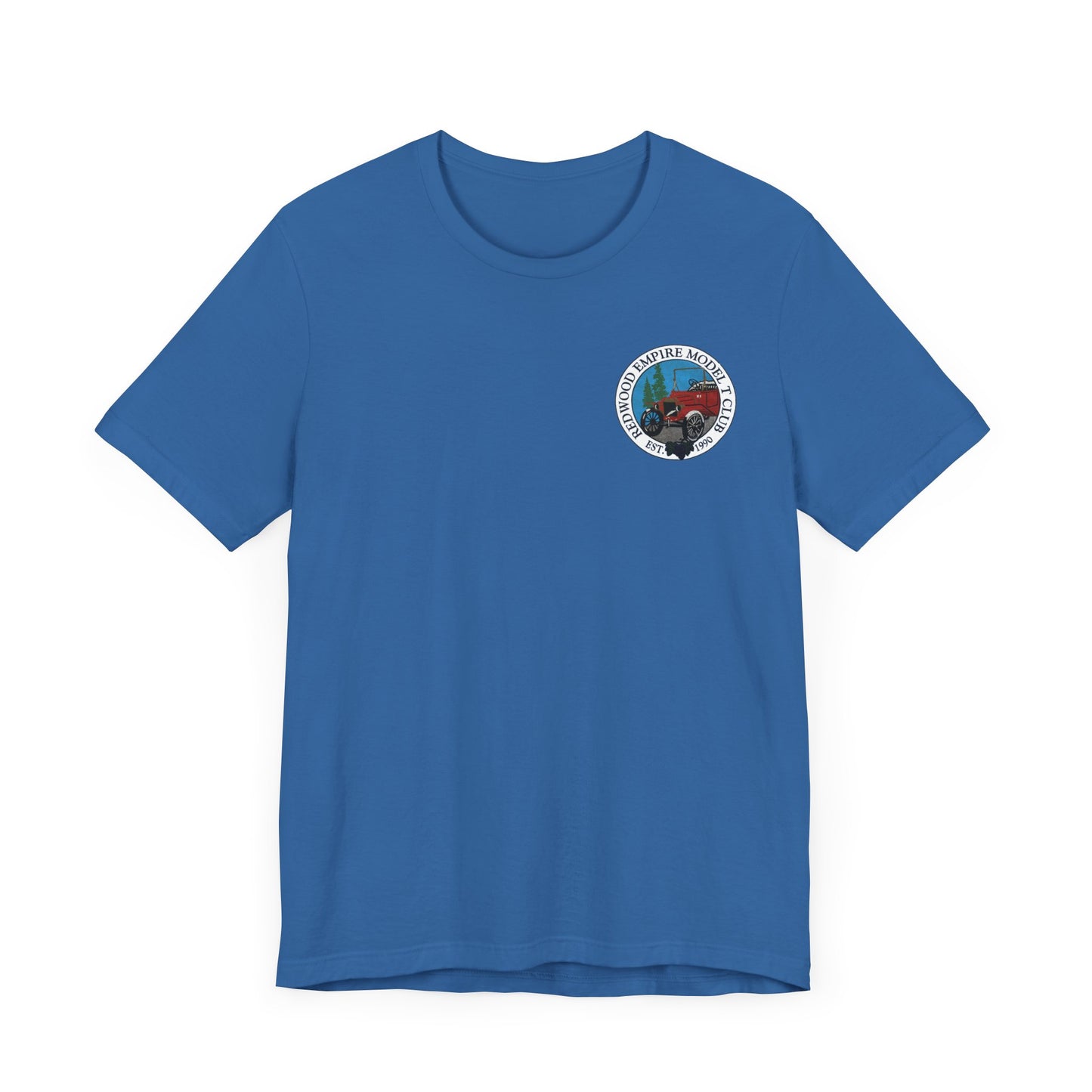 Redwood Empire Model Club (front and back logo) Unisex Short Sleeve Tee - Vintage Style Graphic T-Shirt