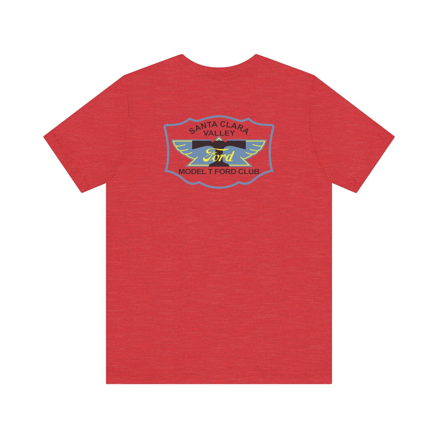 Santa Clara Valley Model T Ford Club (front and back print) Unisex Jersey Short Sleeve Tee