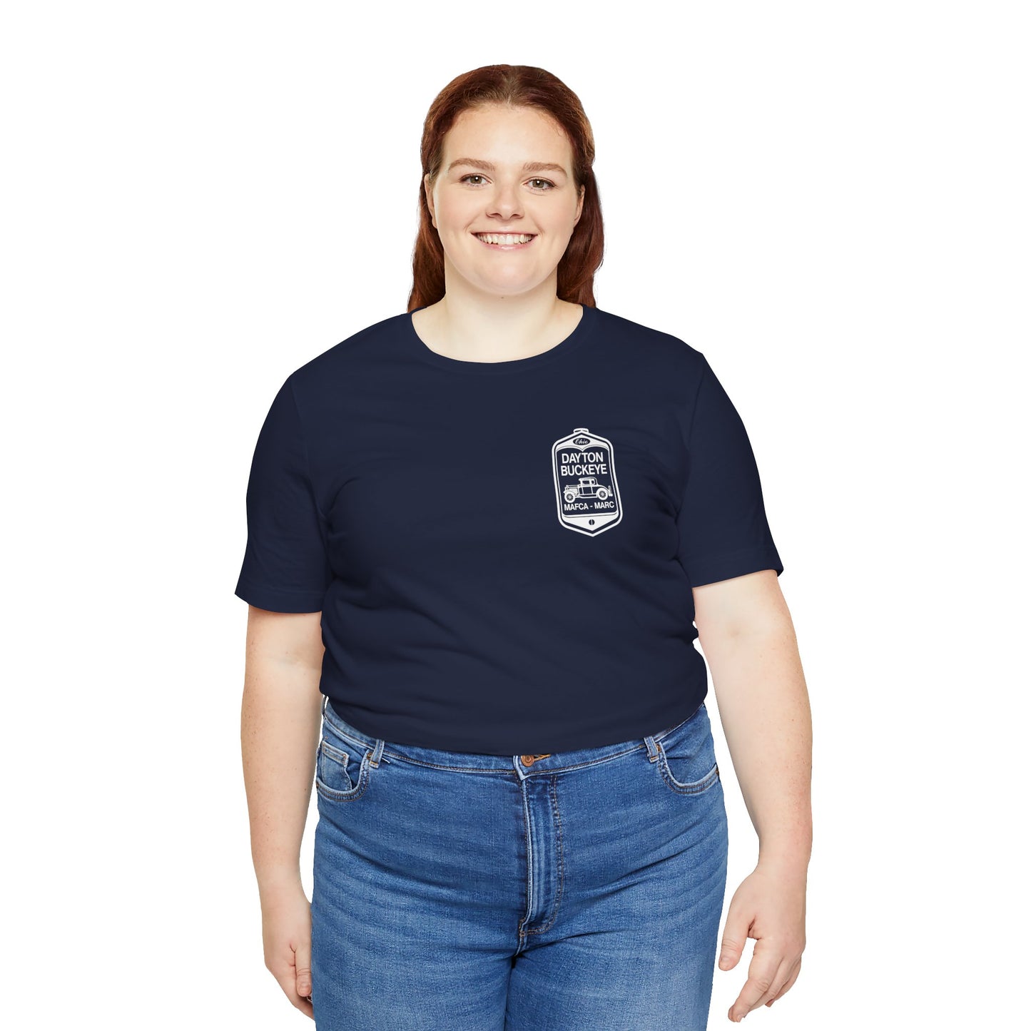 Dayton Buckeye (front and back logo) Unisex Jersey Short Sleeve Tee