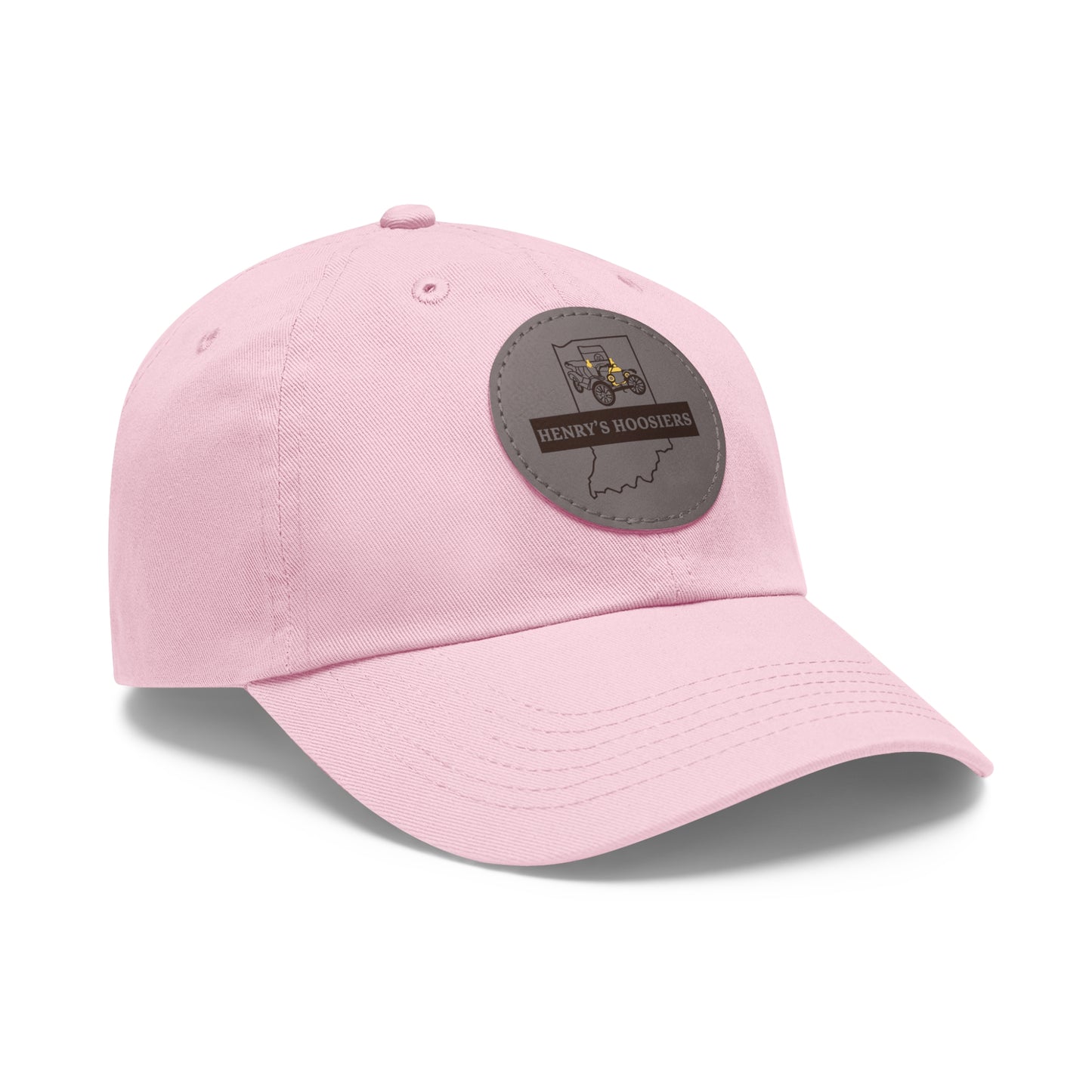 Henry's Hoosiers Dad Hat with Leather Patch (Round)