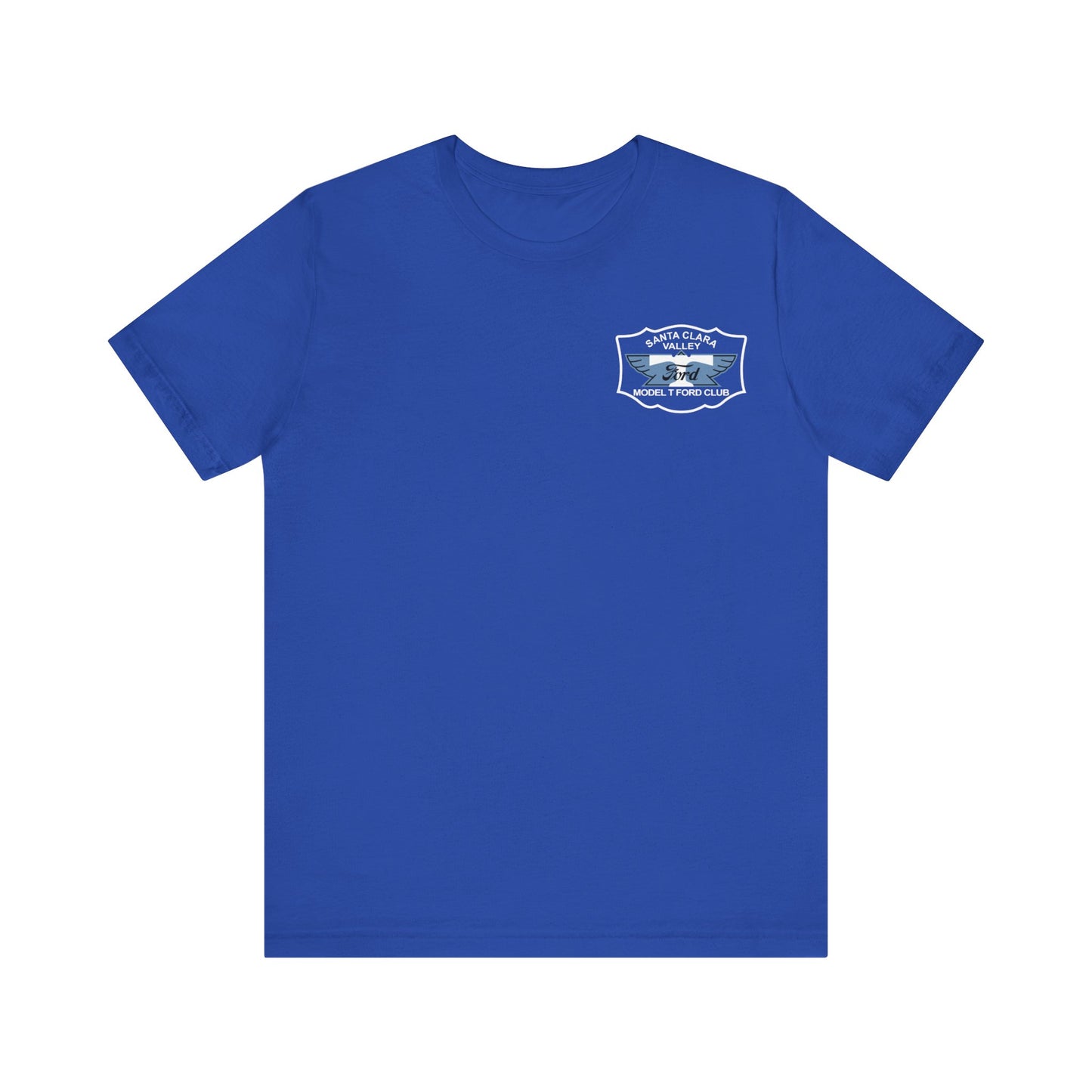 Santa Clara Valley Model T Ford Club (front and back print) Unisex Jersey Short Sleeve Tee