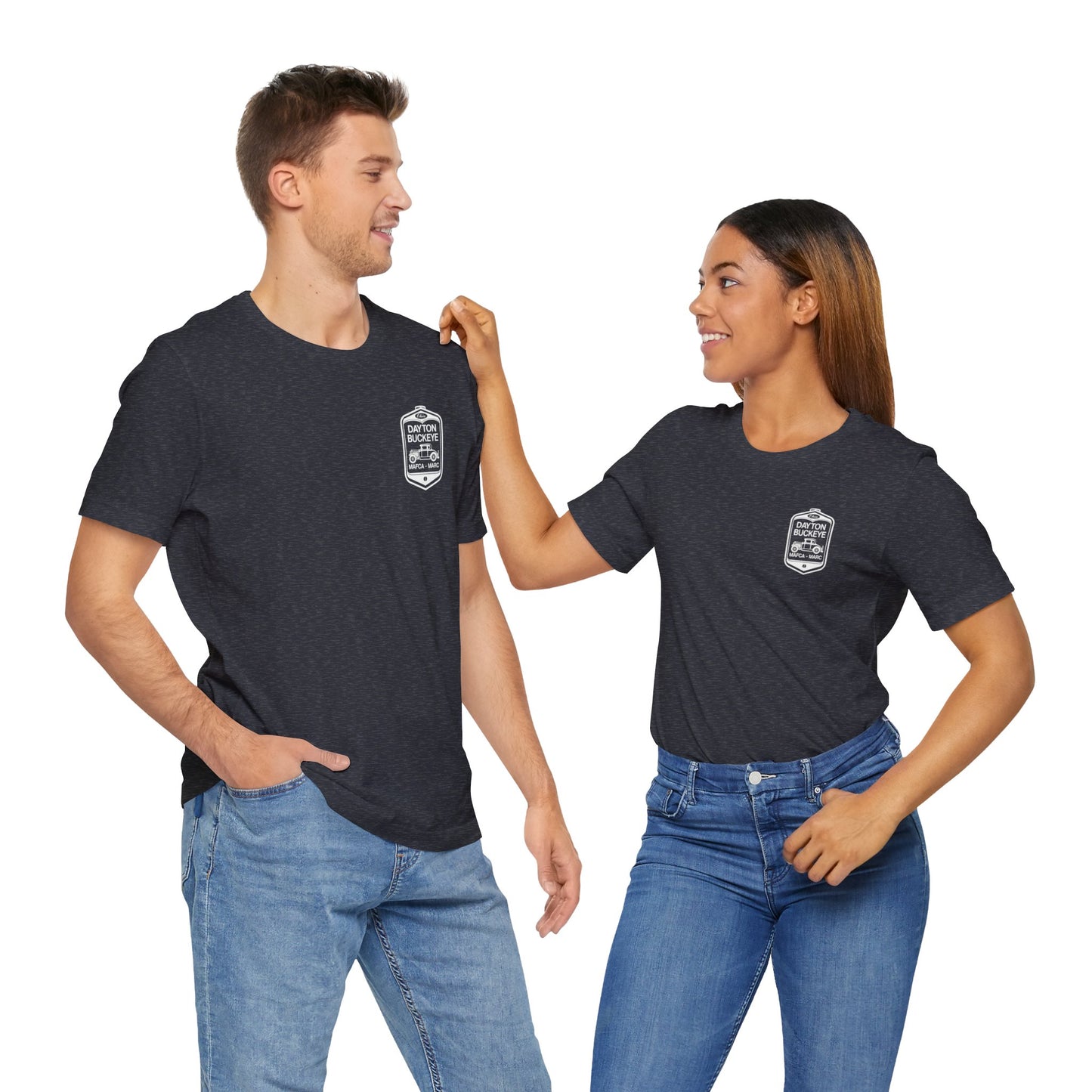 Dayton Buckeye (front and back logo) Unisex Jersey Short Sleeve Tee