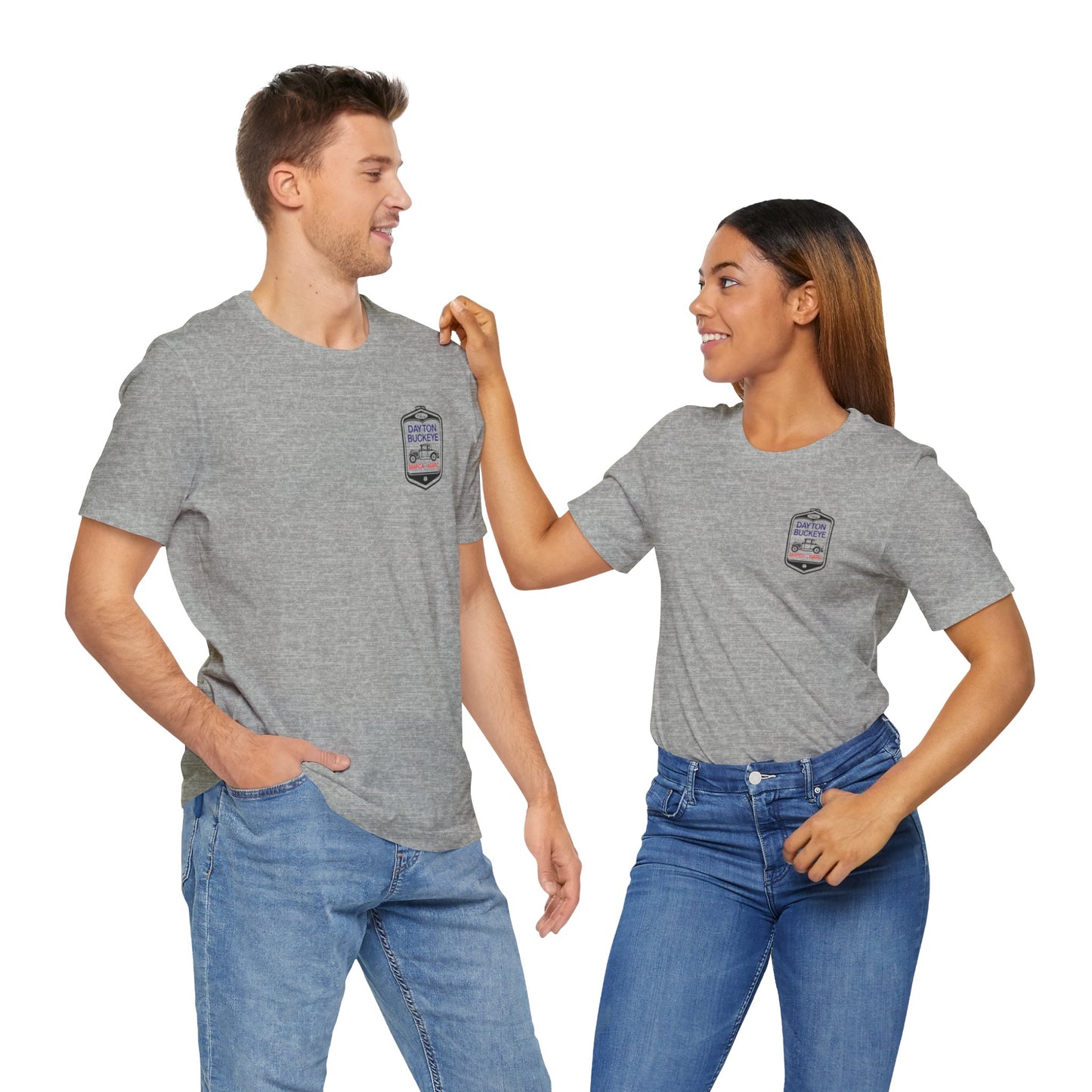 Dayton Buckeye (front and back logo) Unisex Jersey Short Sleeve Tee