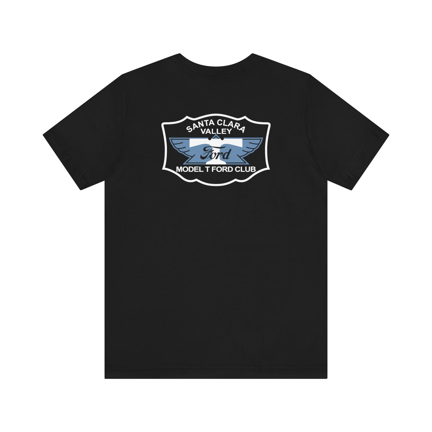 Santa Clara Valley Model T Ford Club (front and back print) Unisex Jersey Short Sleeve Tee