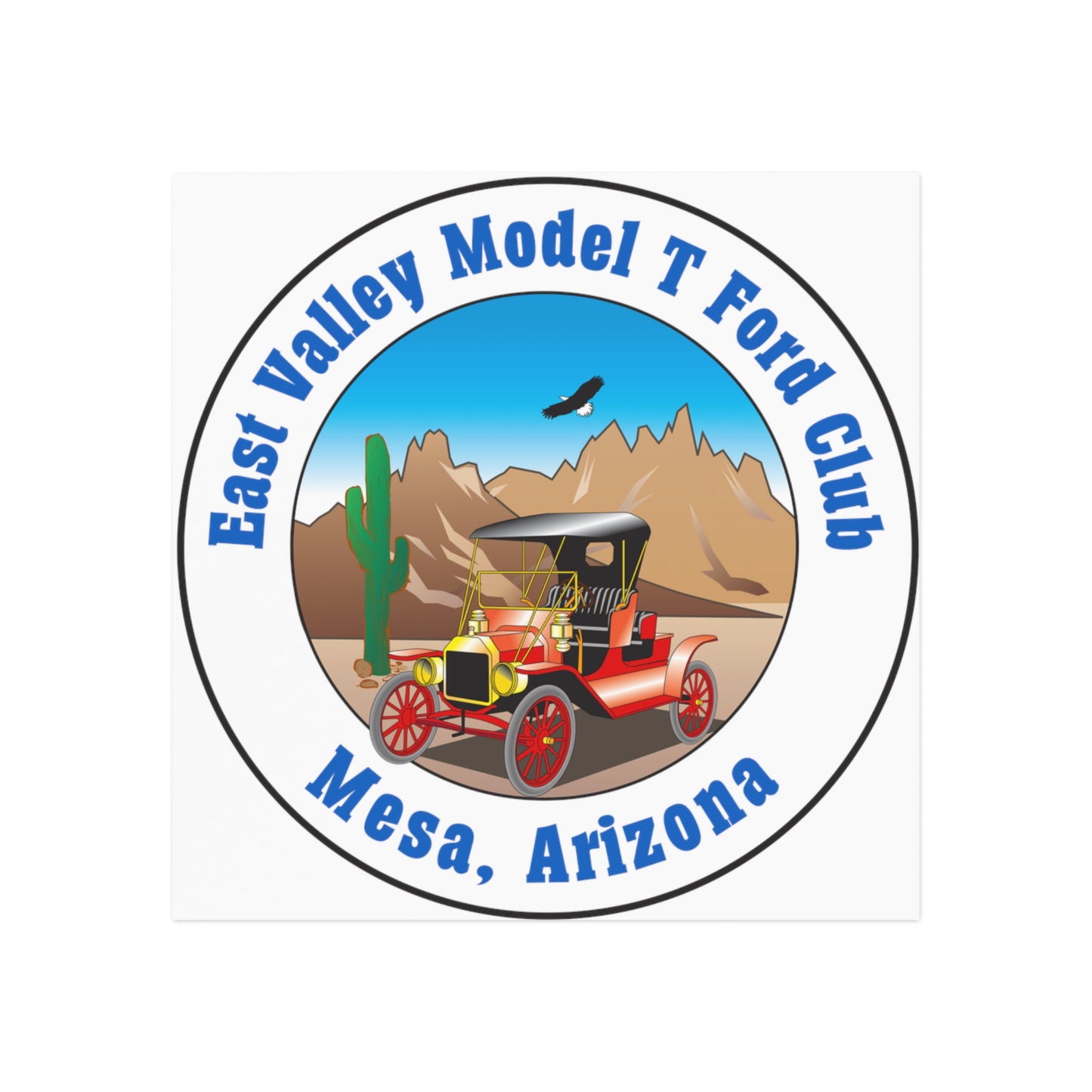 East Valley Model T Ford Club Square Magnet