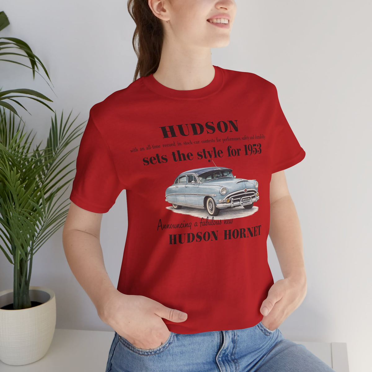 1953 Hudson Hornet Car Tee - Unisex Jersey Short Sleeve Tee