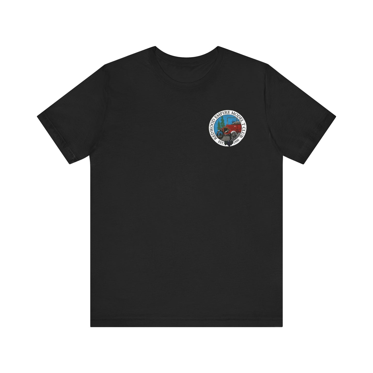 Redwood Empire Model Club (front and back logo) Unisex Short Sleeve Tee - Vintage Style Graphic T-Shirt