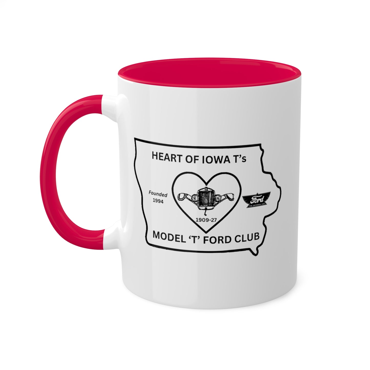 Heart of Iowa T's Colorful Mugs, 11oz