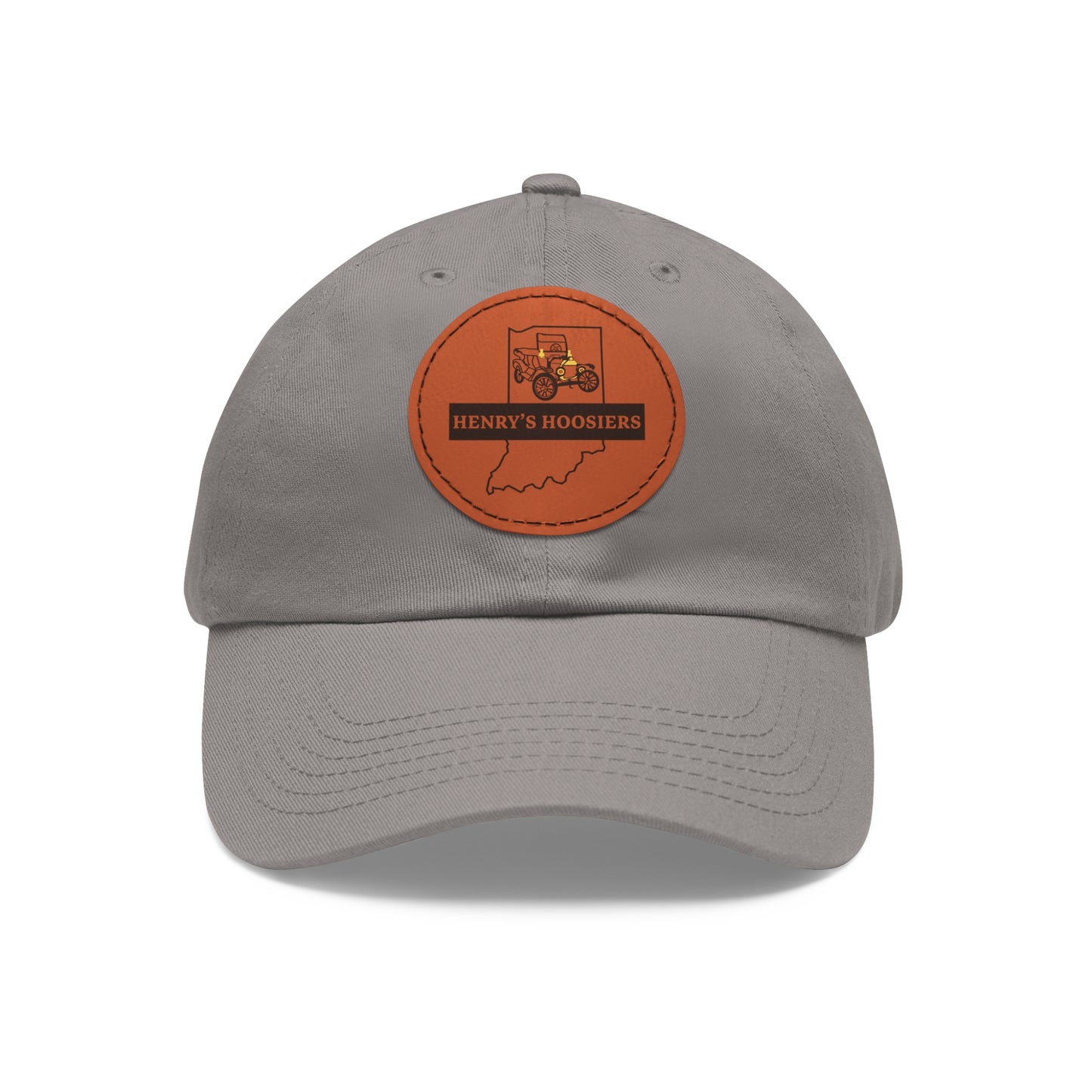 Henry's Hoosiers Dad Hat with Leather Patch (Round)