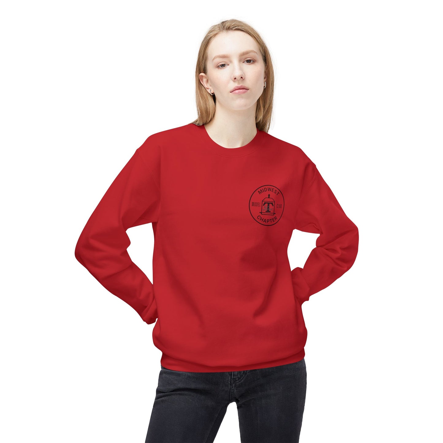 Midwest Chapter - The Model T Ford Club (front logo) Unisex Softstyle Crewneck Sweatshirt