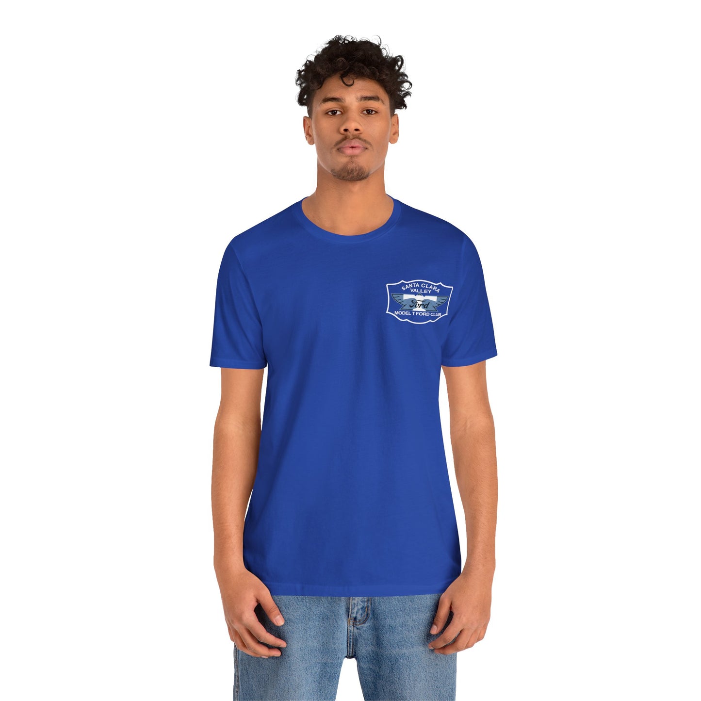 Santa Clara Valley Model T Ford Club (front and back print) Unisex Jersey Short Sleeve Tee