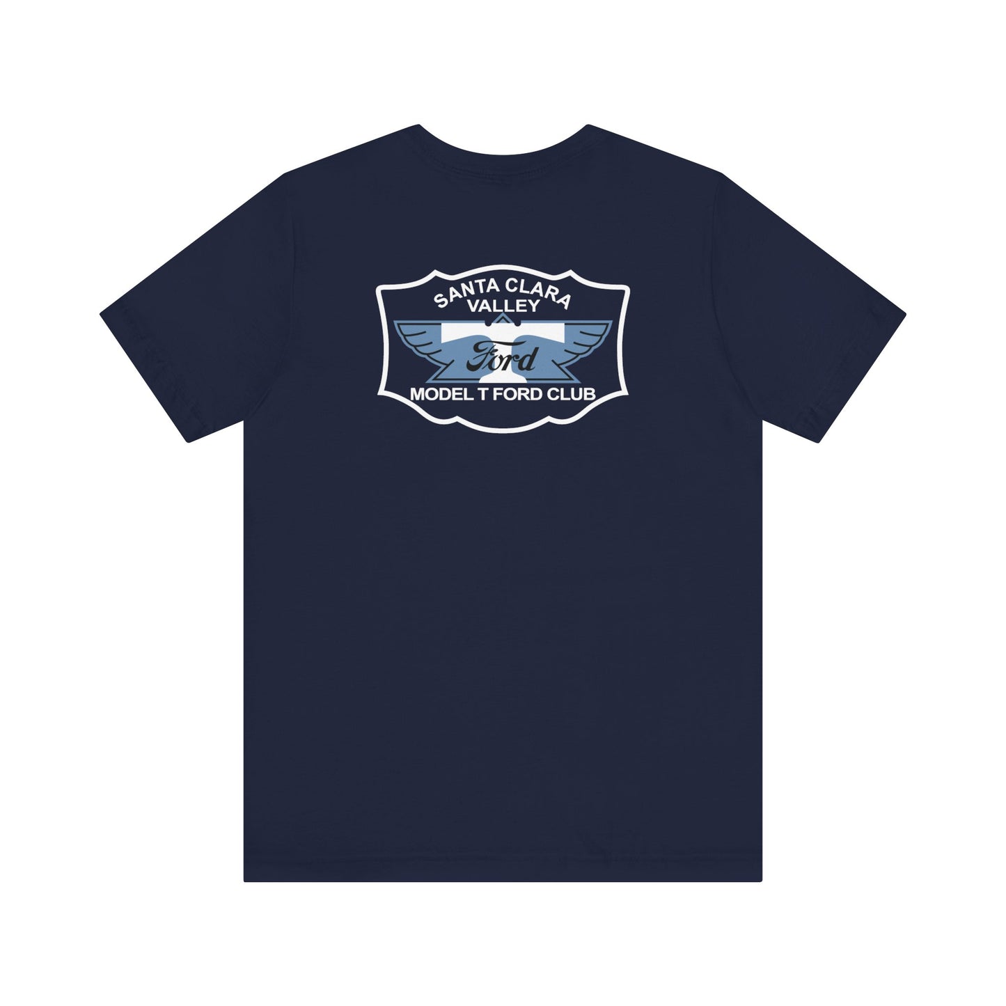 Santa Clara Valley Model T Ford Club (front and back print) Unisex Jersey Short Sleeve Tee
