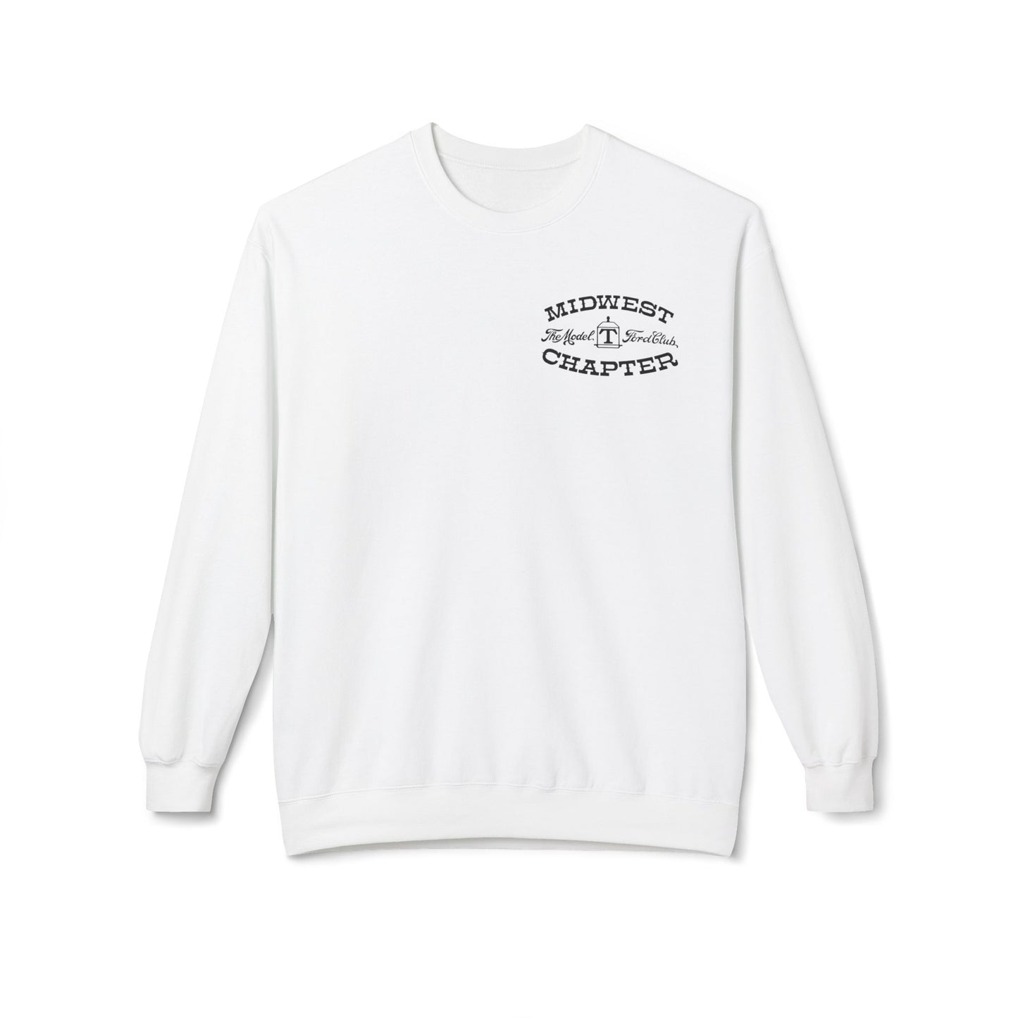 Midwest Chapter - The Model T Ford Club (front logo) Unisex Fleece Crewneck Sweatshirt - Cozy & Stylish