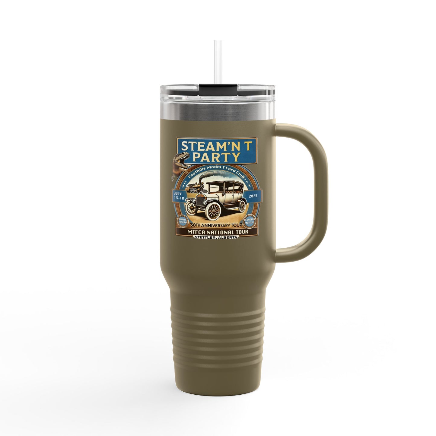 Foothills Model T Ford Club STEAM'N T PARTY Insulated Travel Mug - 40oz