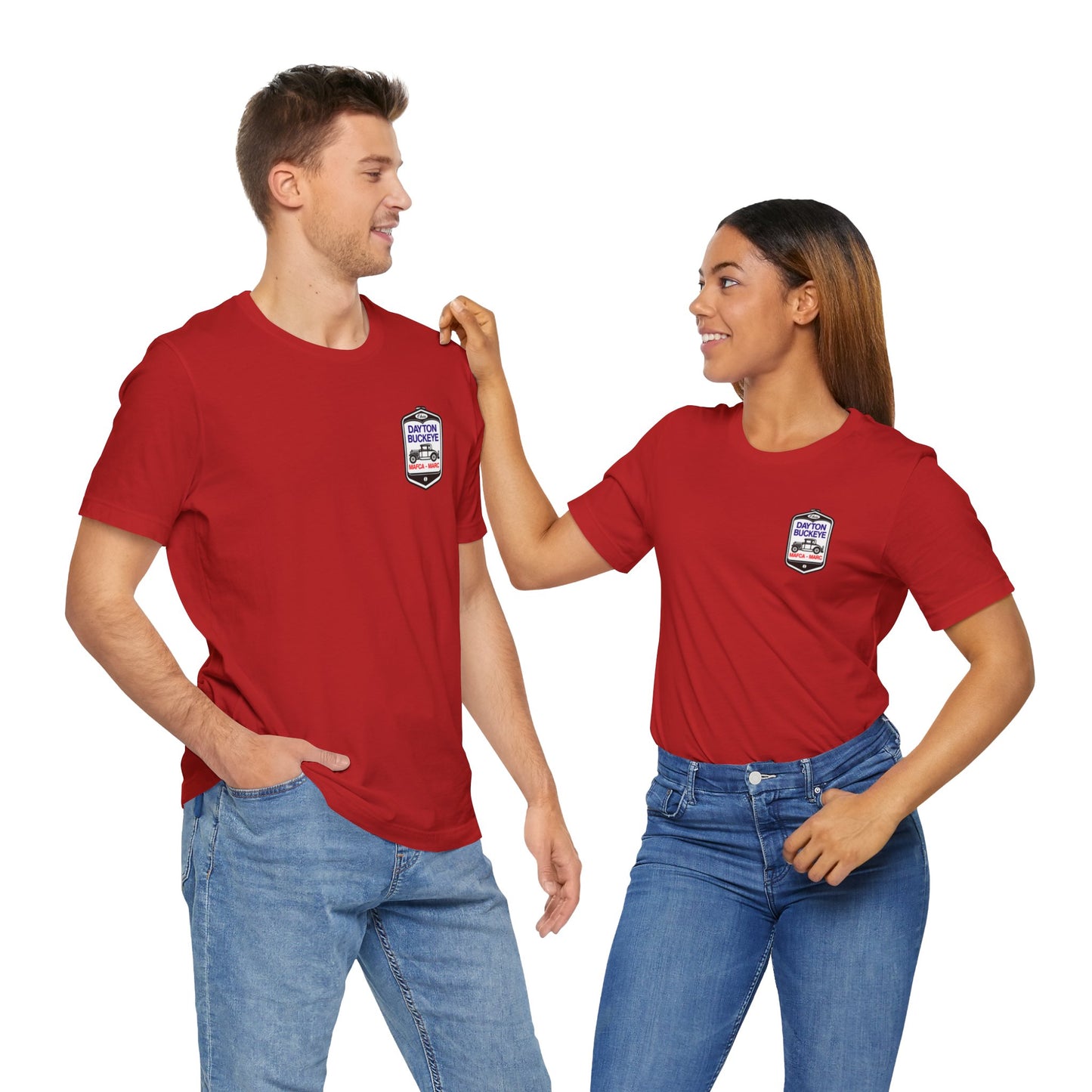 Dayton Buckeye (front and back logo) Unisex Jersey Short Sleeve Tee