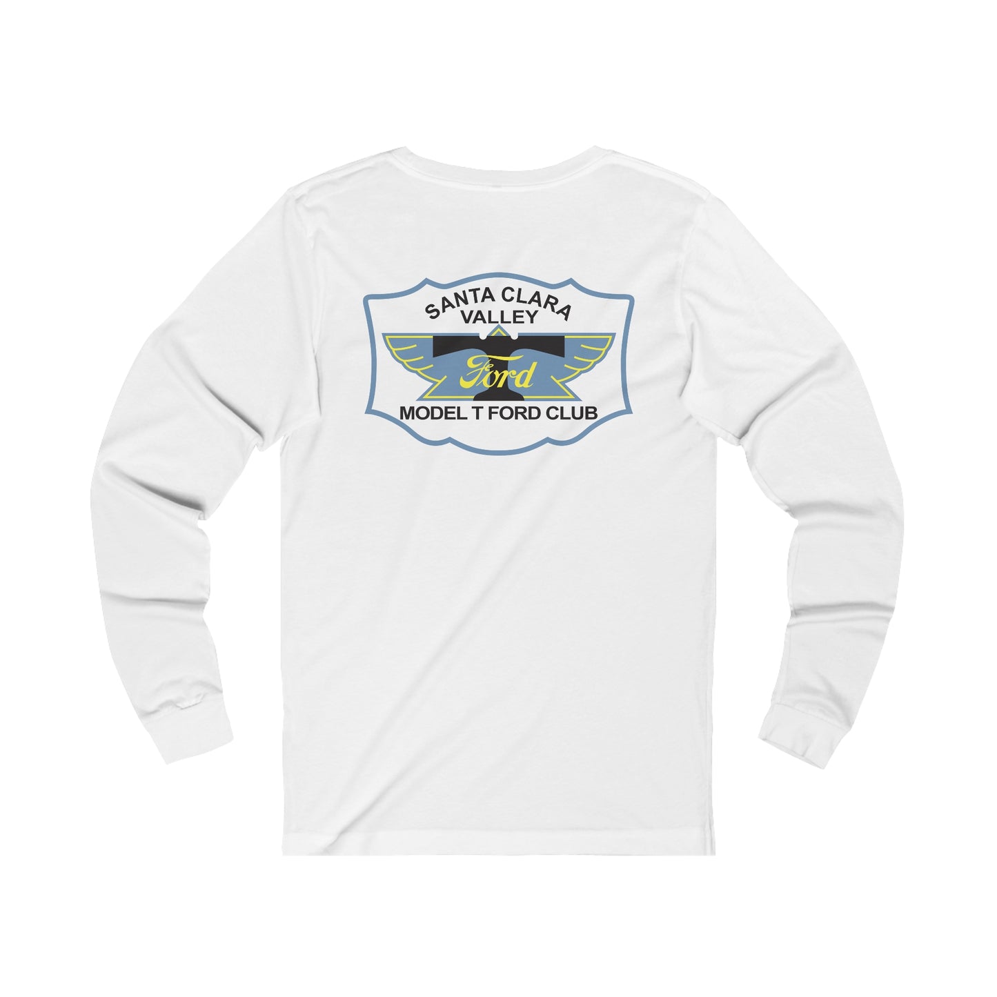 Santa Clara Valley Model T Ford Club (front and back print) Unisex Jersey Long Sleeve Tee