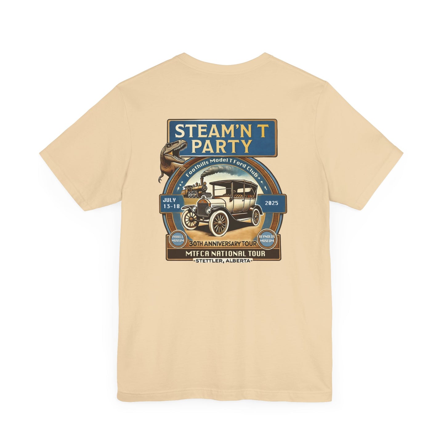 Foothills Model T Ford Club STEAM'N T PARTY (front and back logos)