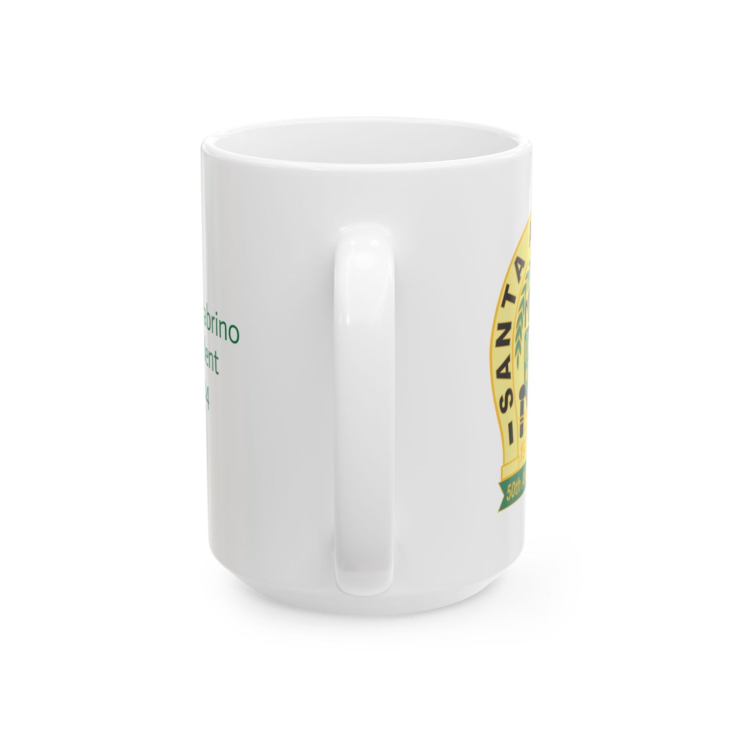Santa Anita A's (Dino) White ceramic mug (15oz.)