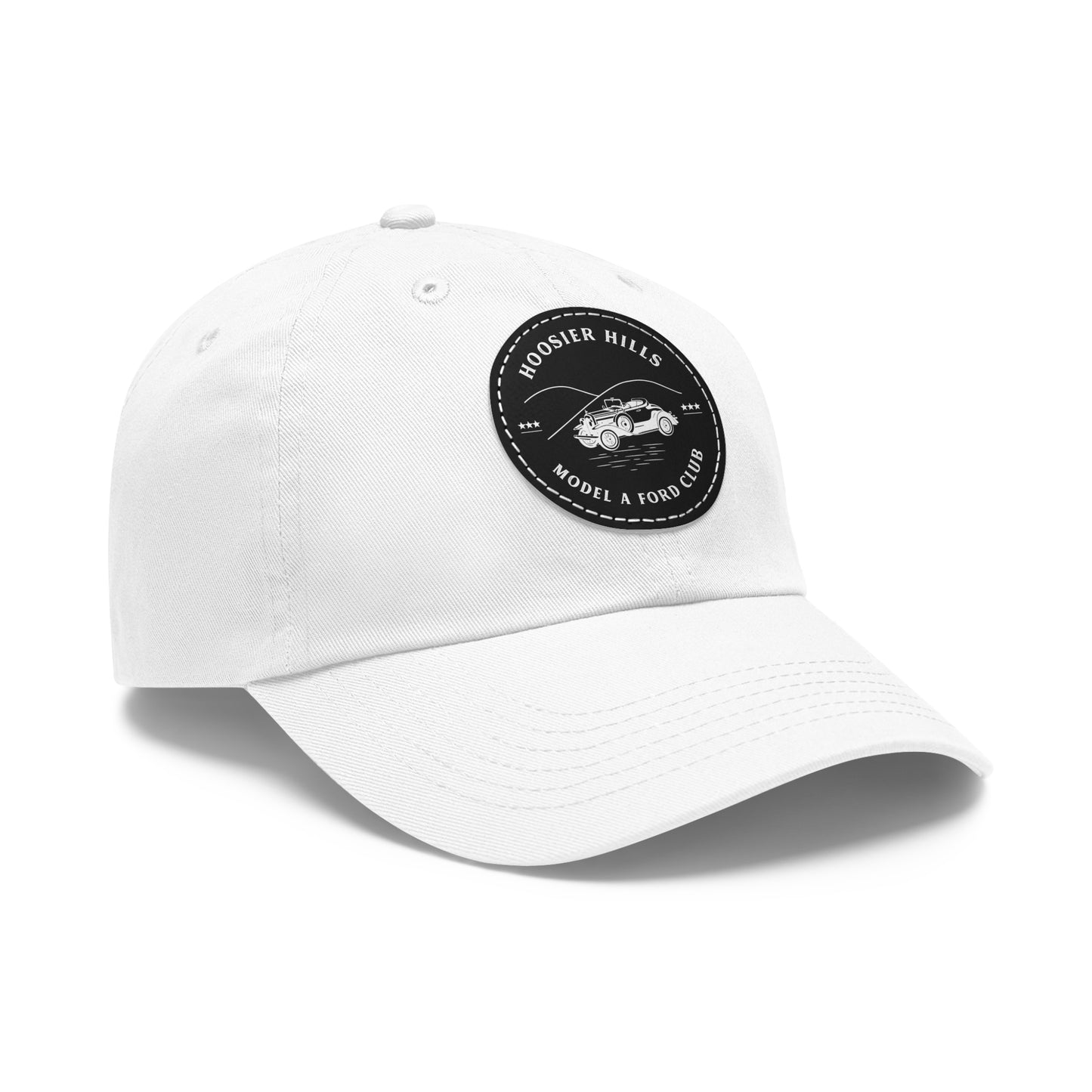 Hoosier Hill Model A Ford Club Dad Hat with Leather Patch (Round)