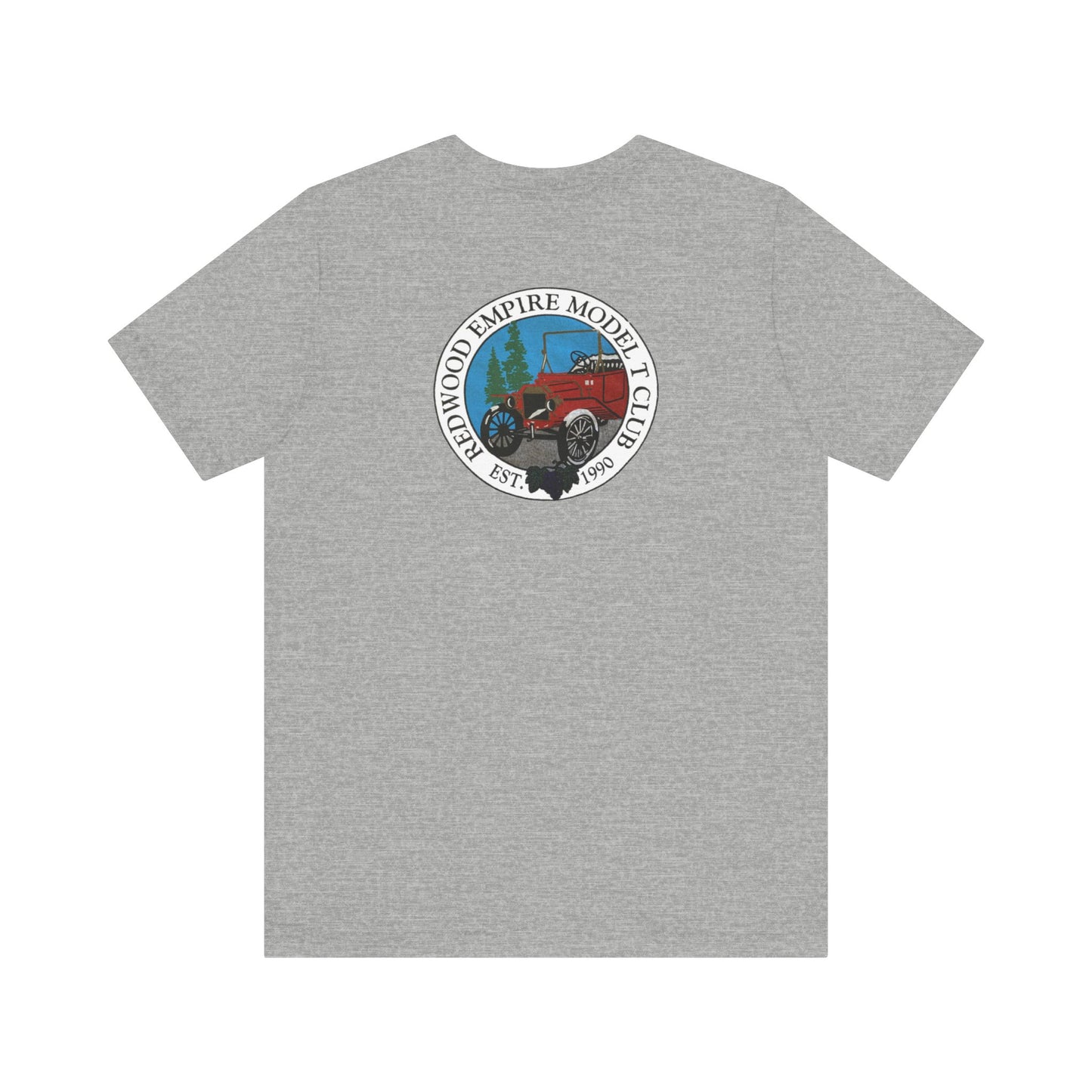 Redwood Empire Model Club (front and back logo) Unisex Short Sleeve Tee - Vintage Style Graphic T-Shirt