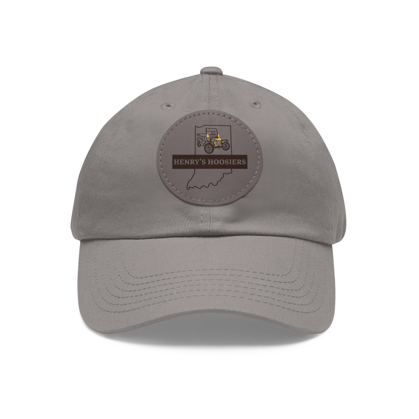 Henry's Hoosiers Dad Hat with Leather Patch (Round)