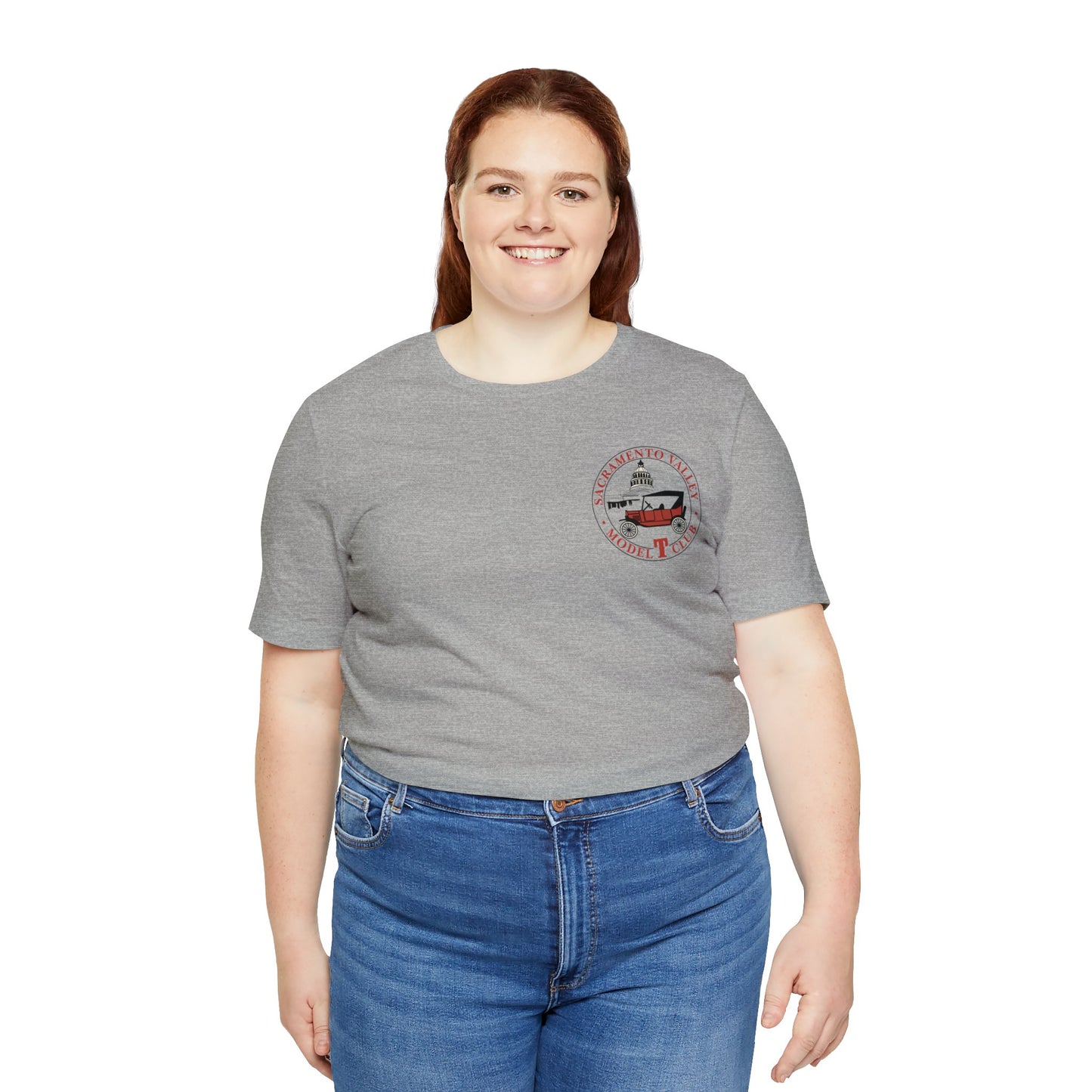 Sacramento Valley Model T Club (front and back logo) Unisex Jersey Short Sleeve Tee