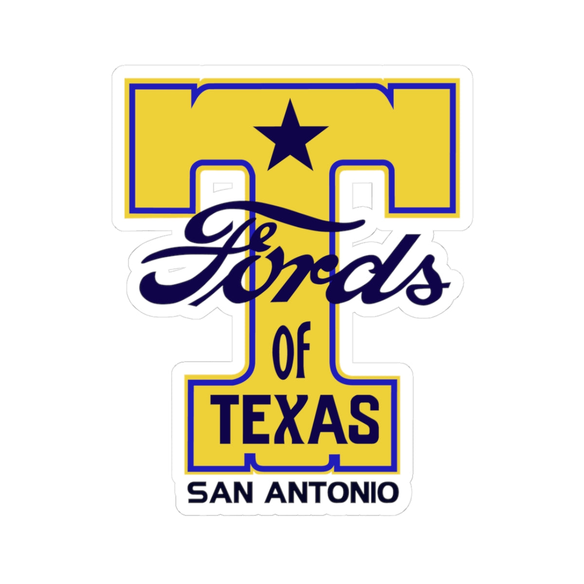 T Fords of Texas (transparent or white) Kiss-Cut Stickers - Great for your "T" or trailer