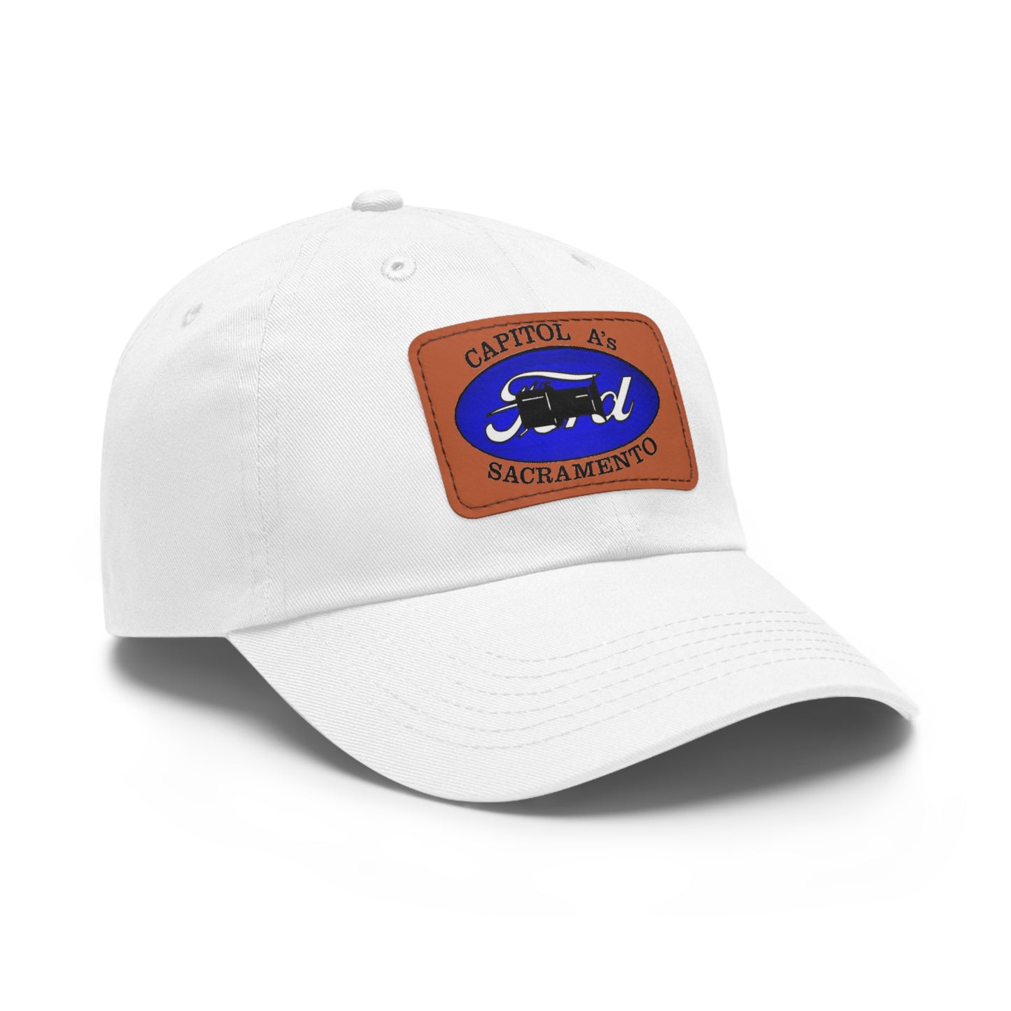 Capitol A's Dad Hat with Leather Patch (Rectangle)