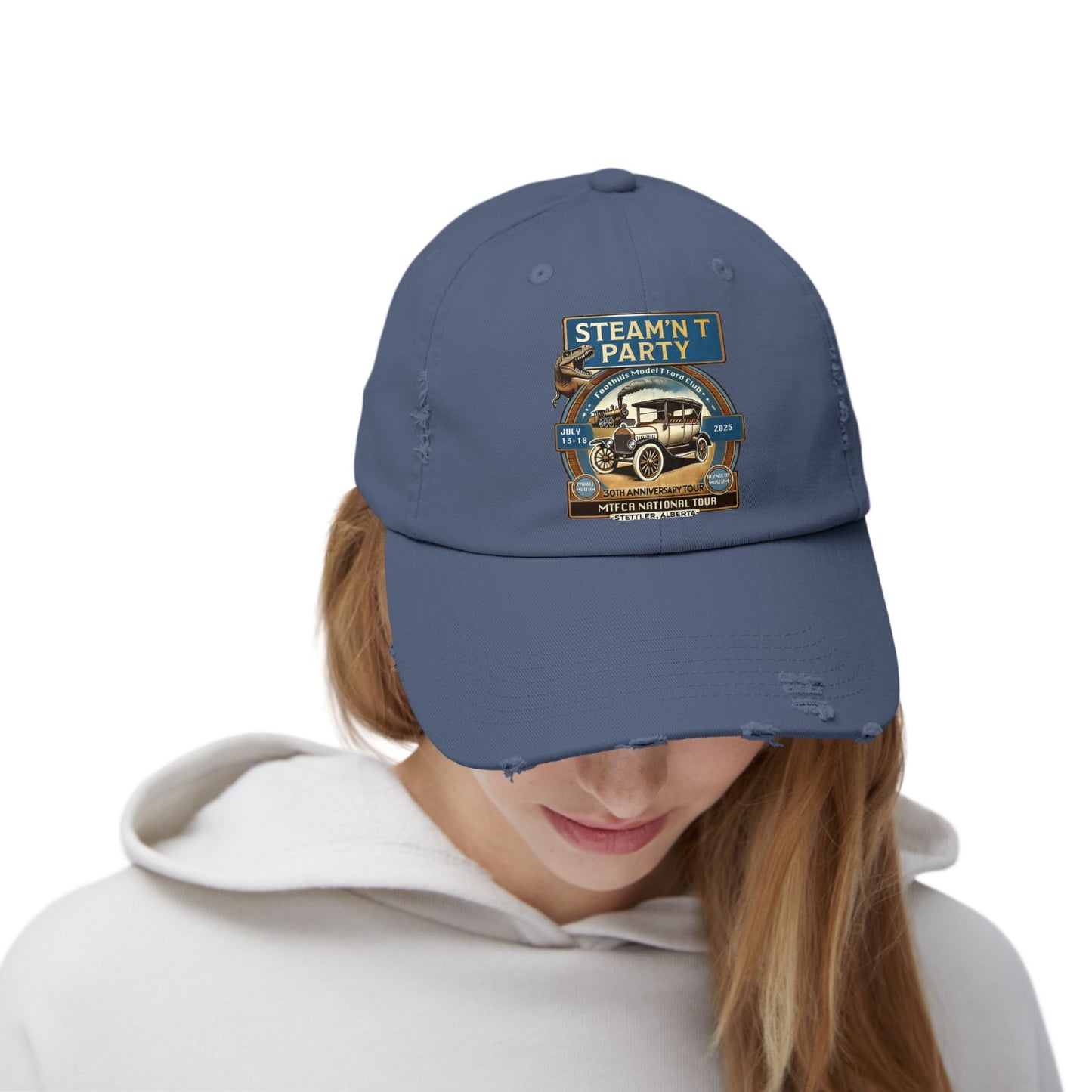 Foothills Model T Ford Club STEAM'N T PARTY Unisex Distressed Cap