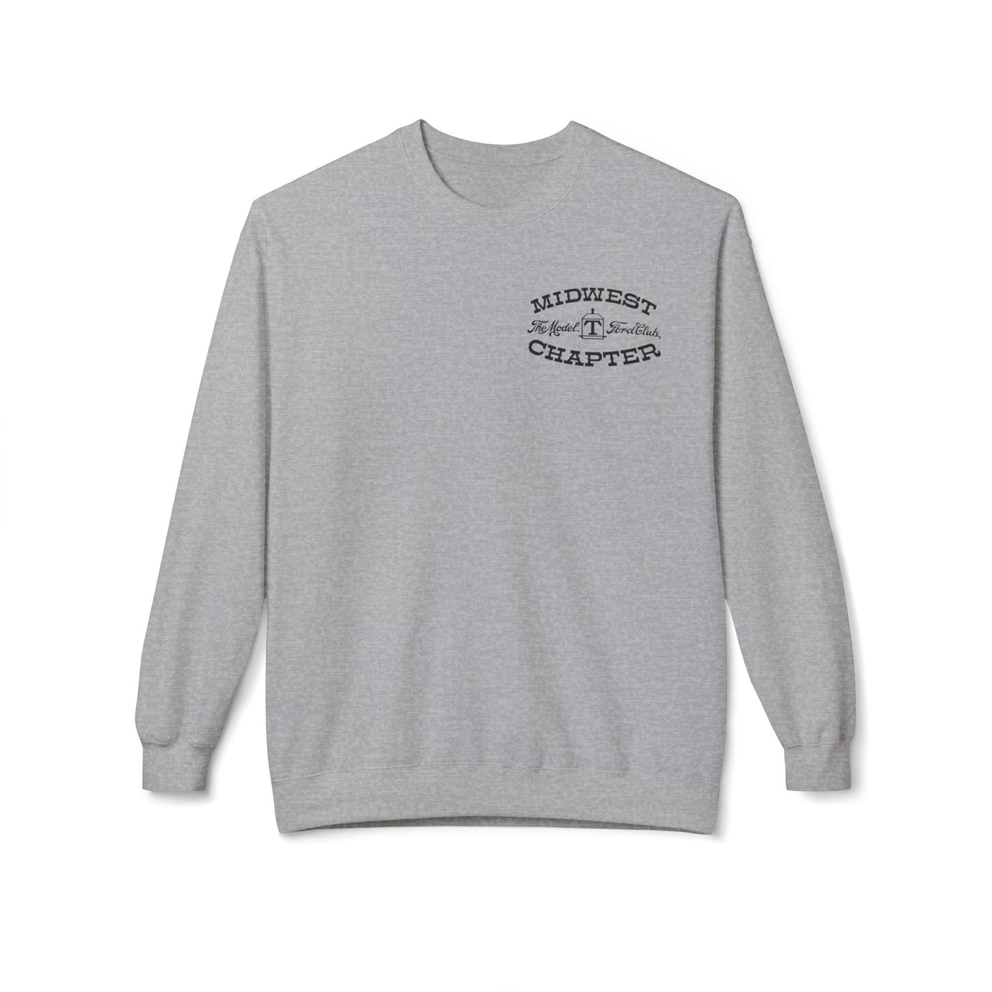 Midwest Chapter - The Model T Ford Club (front logo) Unisex Fleece Crewneck Sweatshirt - Cozy & Stylish