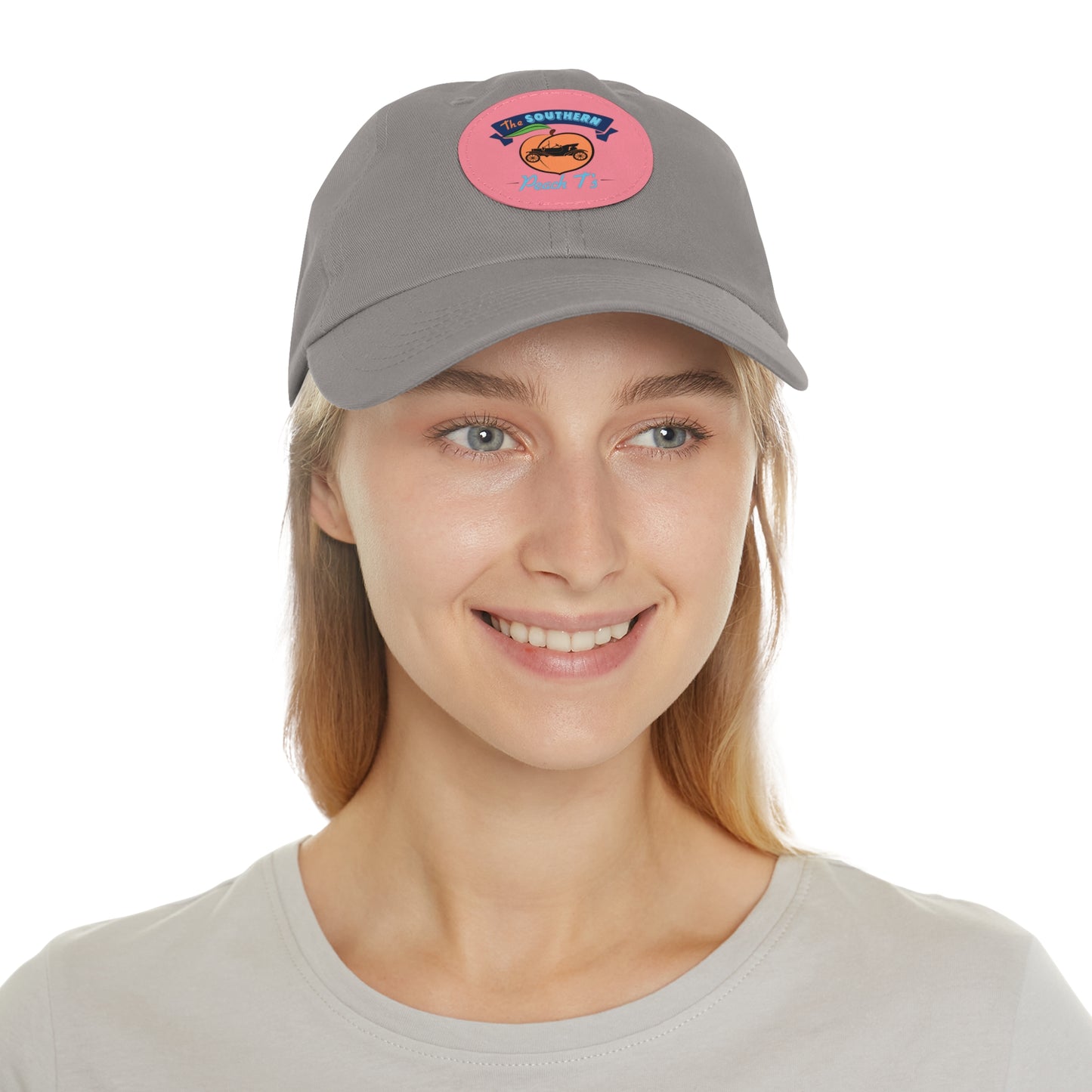 The Southern Peach T's Dad Hat with Leather Patch (Round)
