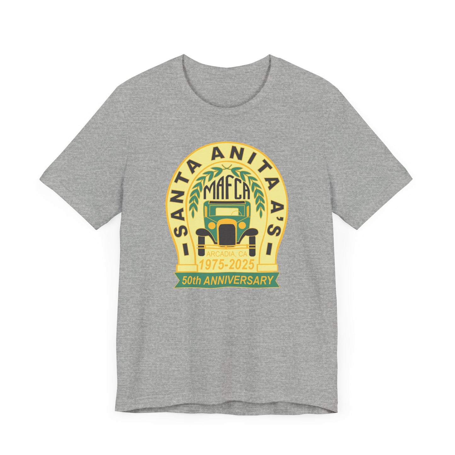 Santa Anita A's MAFCA 50th Anniversary (front logo) Unisex Jersey Tee