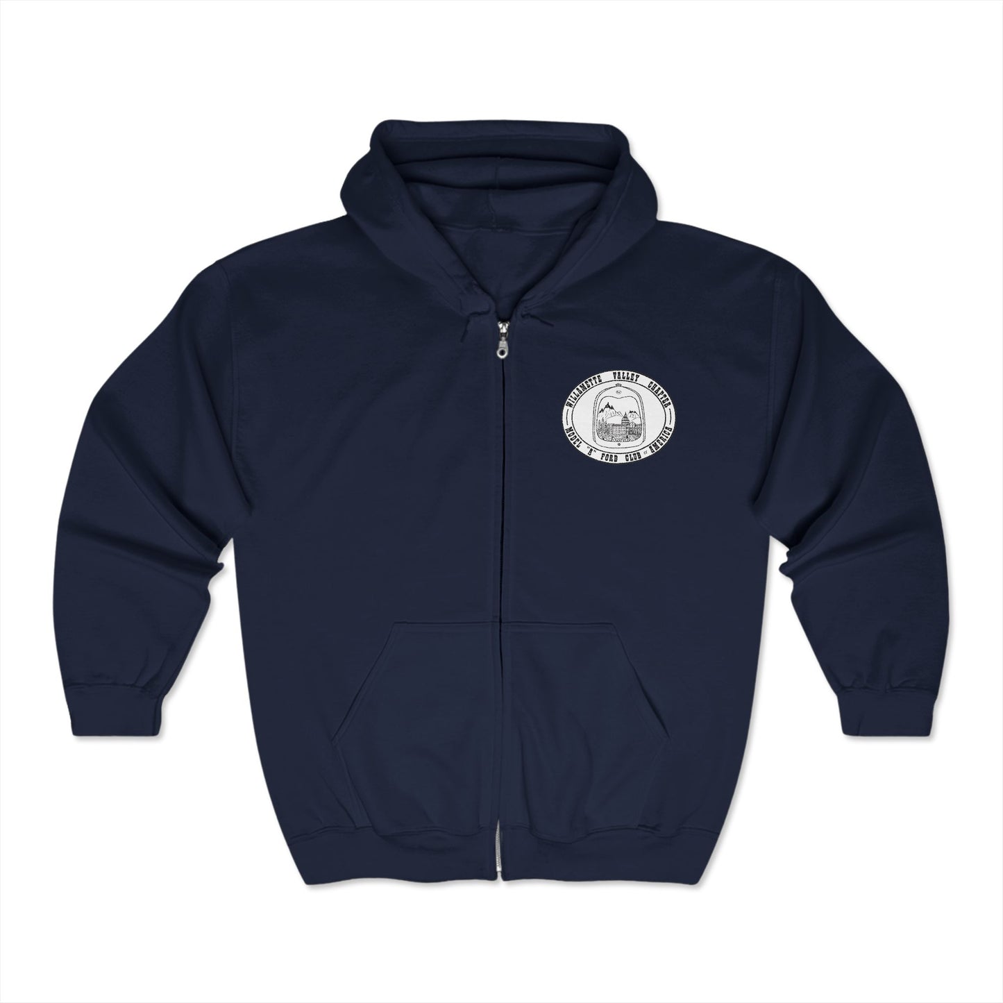 Willamette Valley Chapter MAFCA (front logo only) Unisex Full Zip Hoodie for Cozy Comfort