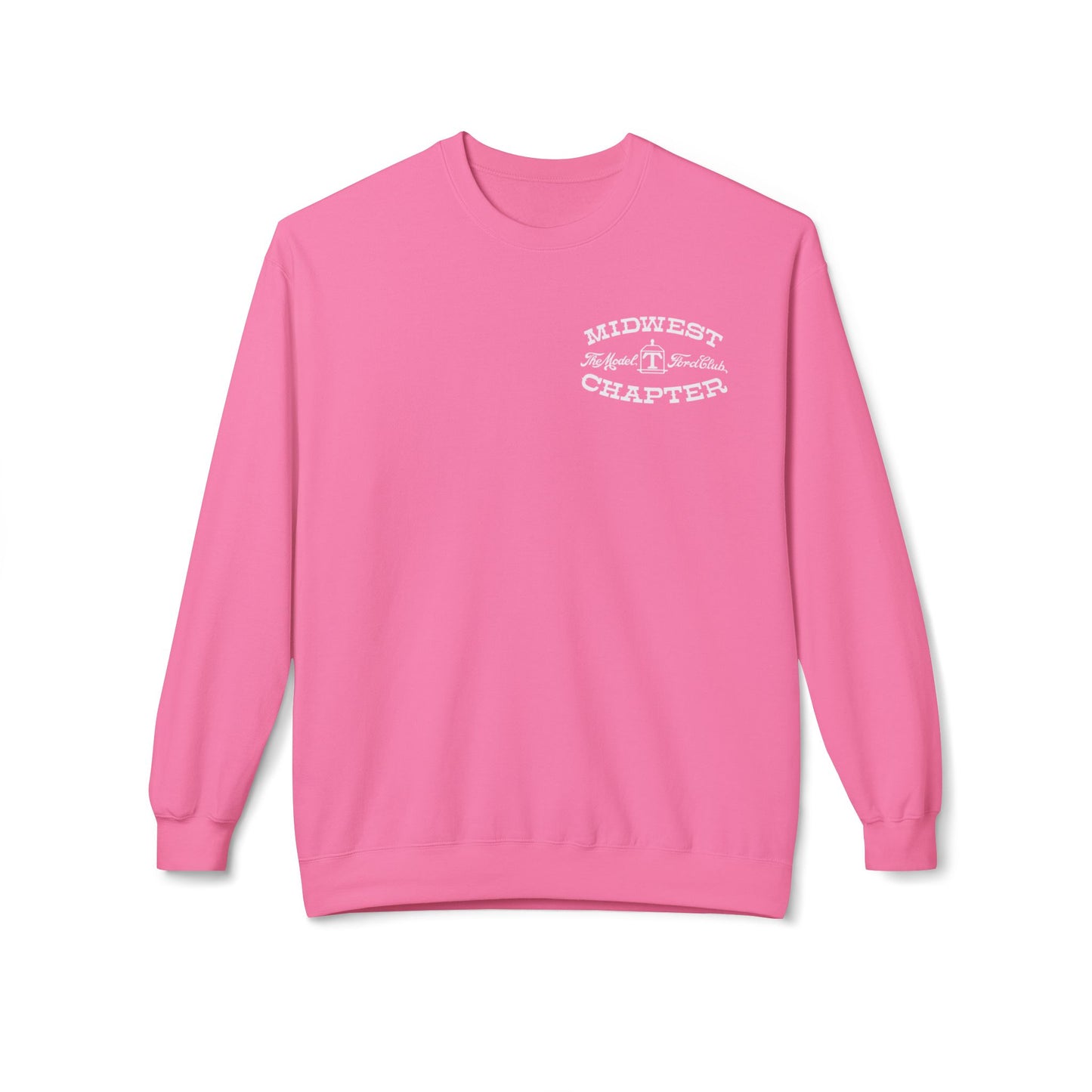 Midwest Chapter - The Model T Ford Club (front logo) Unisex Fleece Crewneck Sweatshirt - Cozy & Stylish