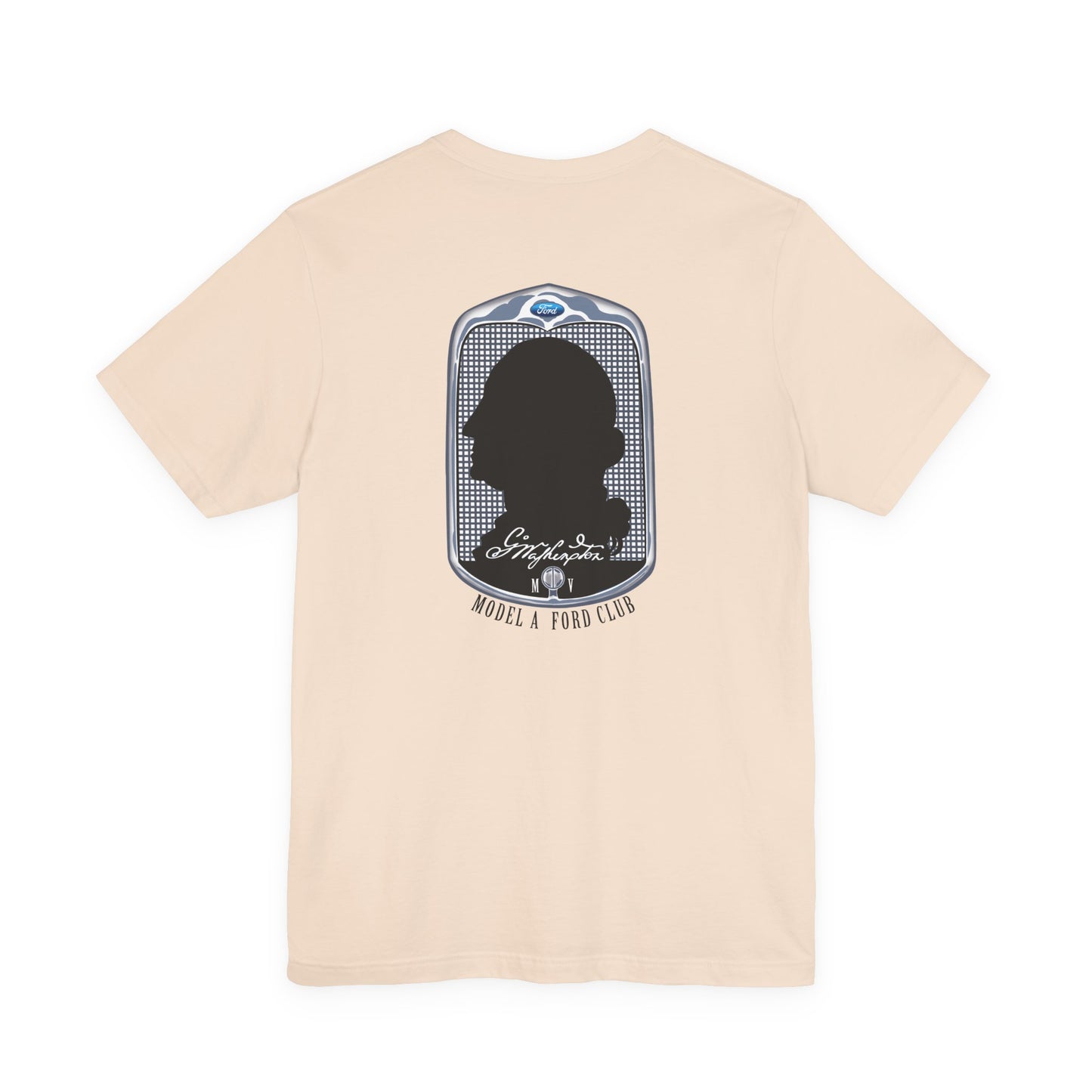 George Washington Model A Ford Club (front and back black logo) Unisex Jersey Short Sleeve Tee