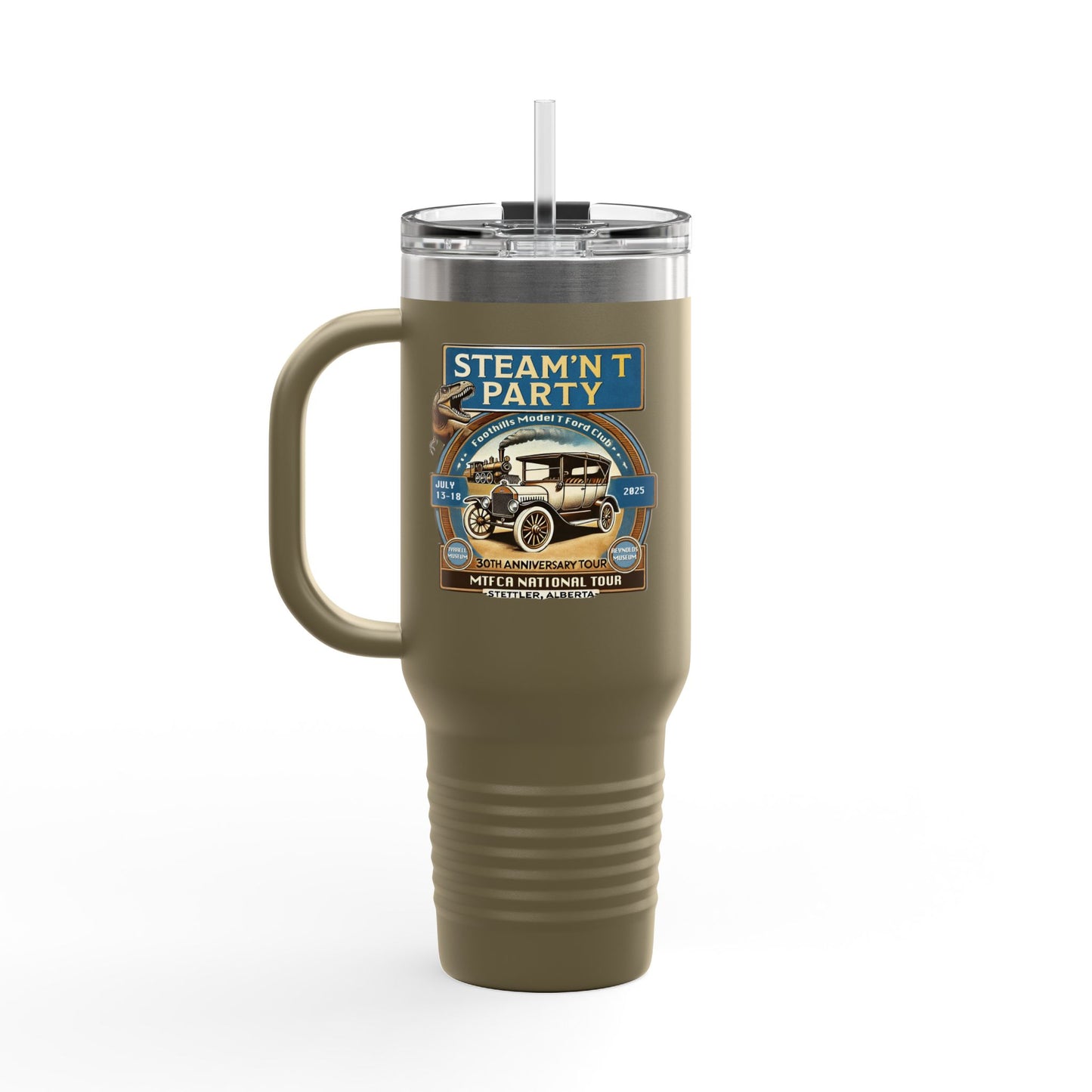 Foothills Model T Ford Club STEAM'N T PARTY Insulated Travel Mug - 40oz