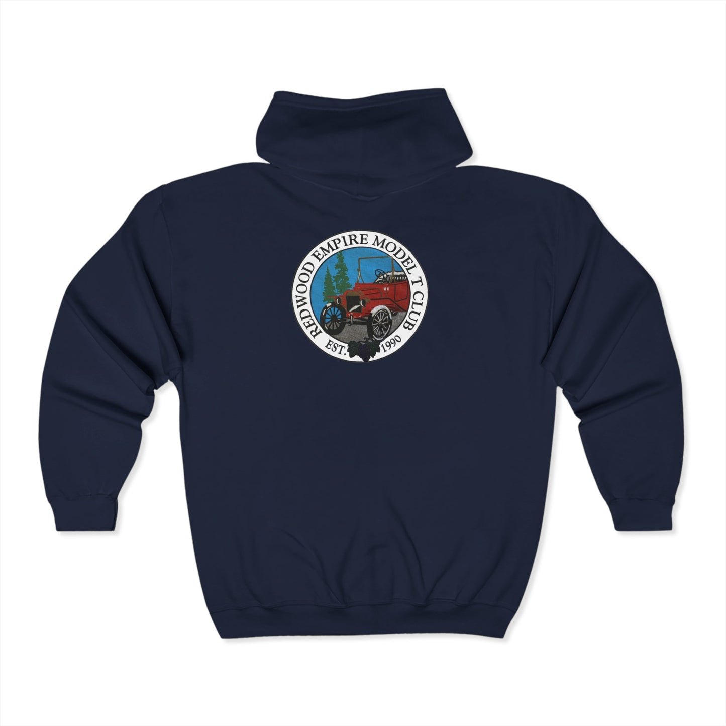 Redwood Empire Model T Club Zip Hoodie - Unisex Heavy Blend Sweatshirt