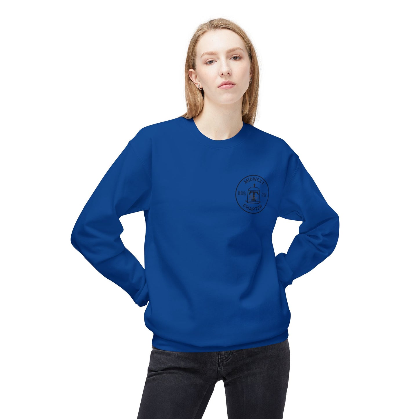 Midwest Chapter - The Model T Ford Club (front logo) Unisex Softstyle Crewneck Sweatshirt