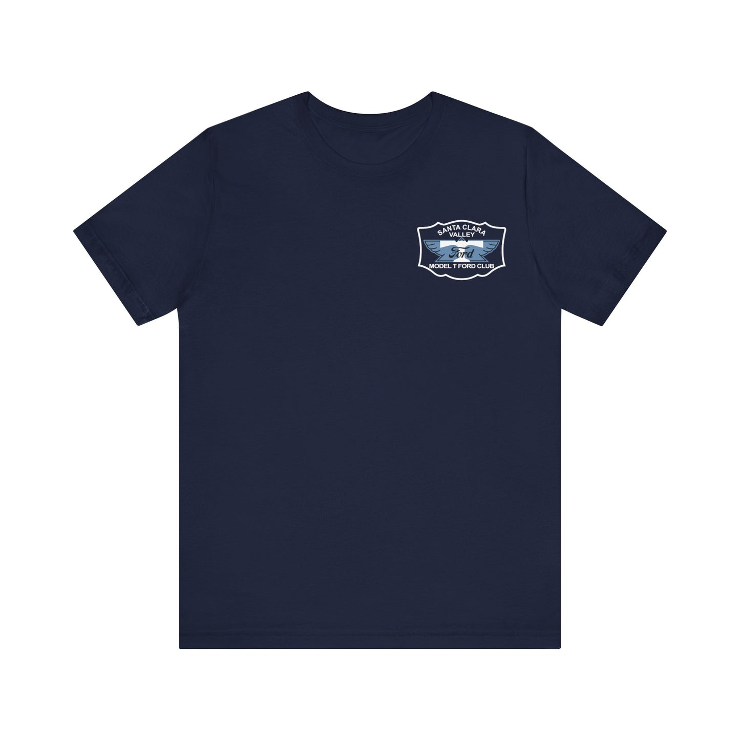 Santa Clara Valley Model T Ford Club (front and back print) Unisex Jersey Short Sleeve Tee