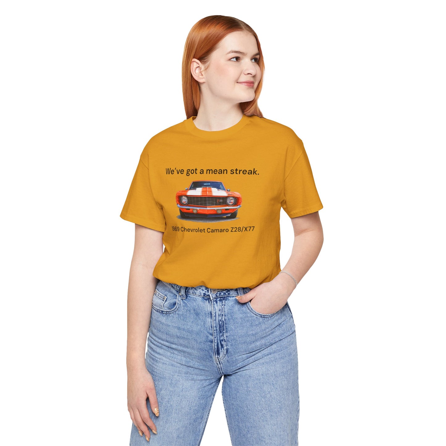 1969 Chevrolet Camaro Z28/X77 T‑Shirt – “We’ve Got a Mean Streak” Classic Muscle Car Tee