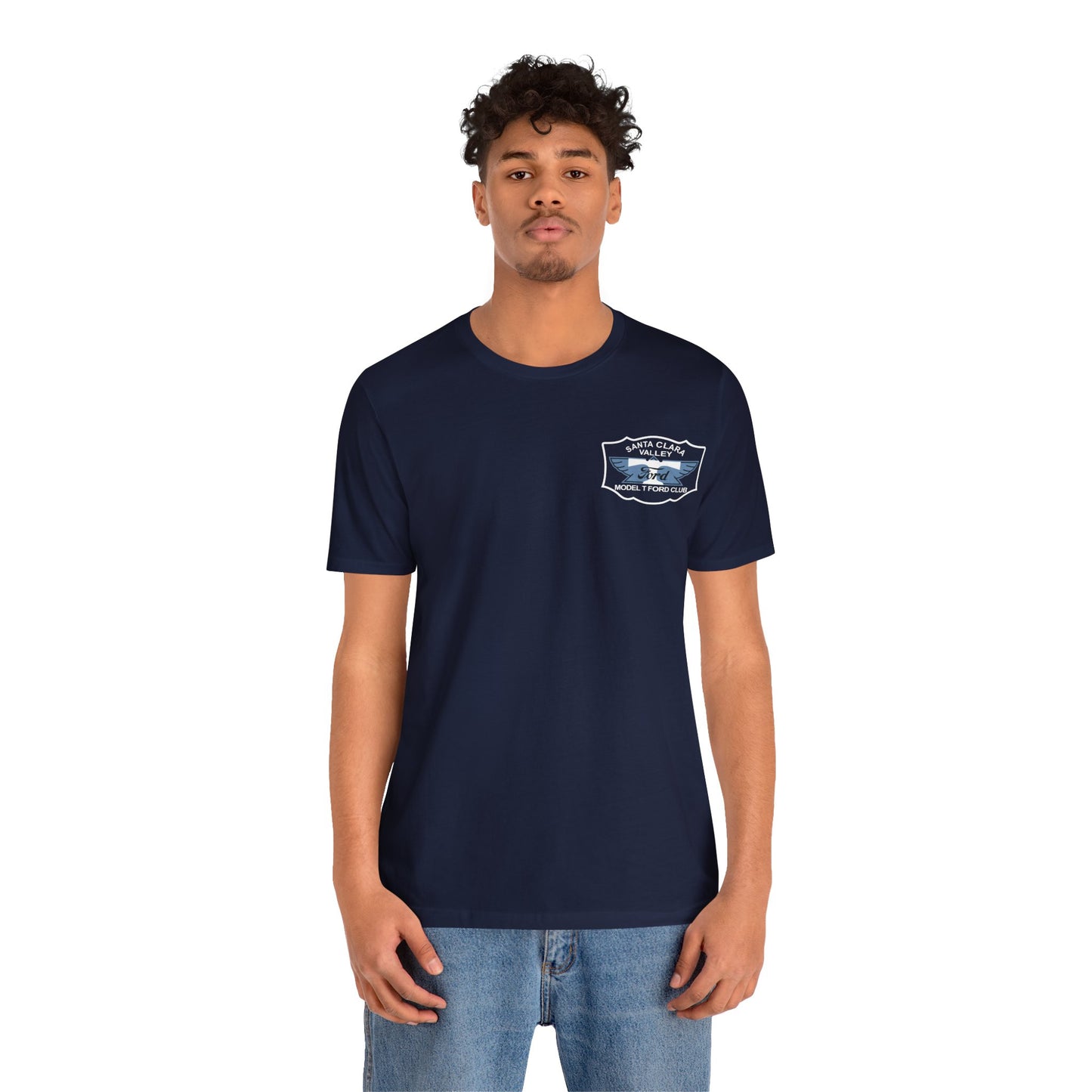 Santa Clara Valley Model T Ford Club (front and back print) Unisex Jersey Short Sleeve Tee