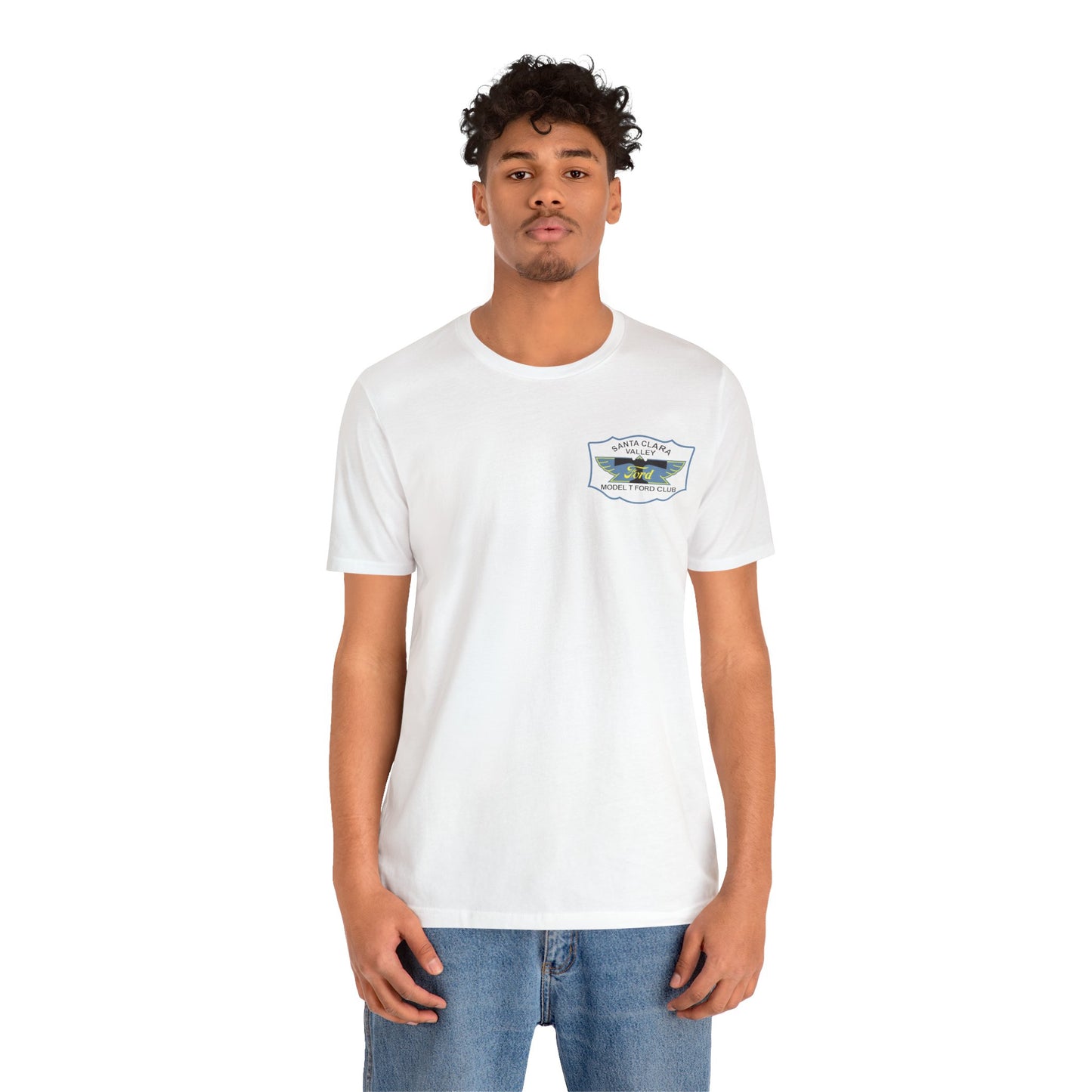 Santa Clara Valley Model T Ford Club (front and back print) Unisex Jersey Short Sleeve Tee