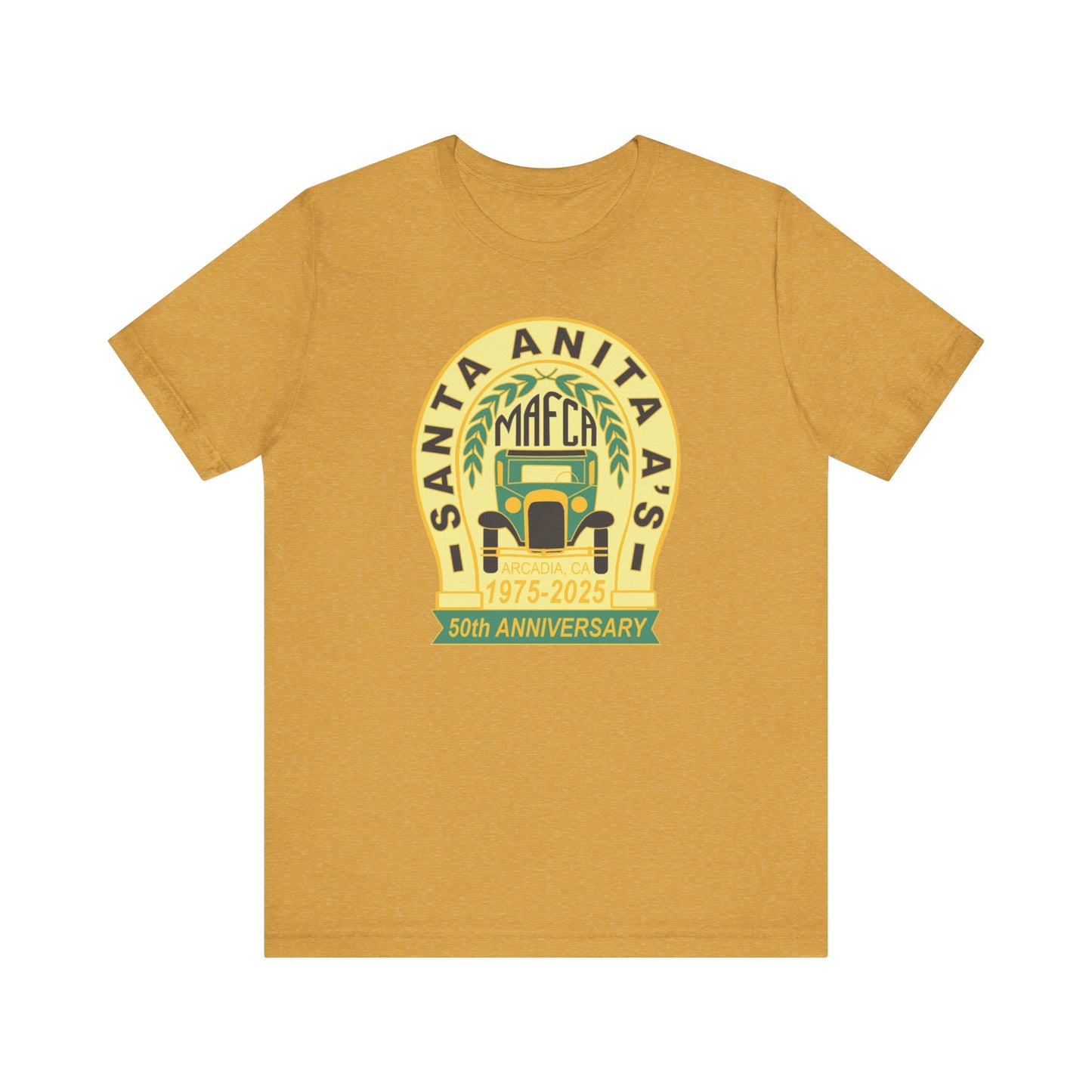 Santa Anita A's MAFCA 50th Anniversary (front logo) Unisex Jersey Tee