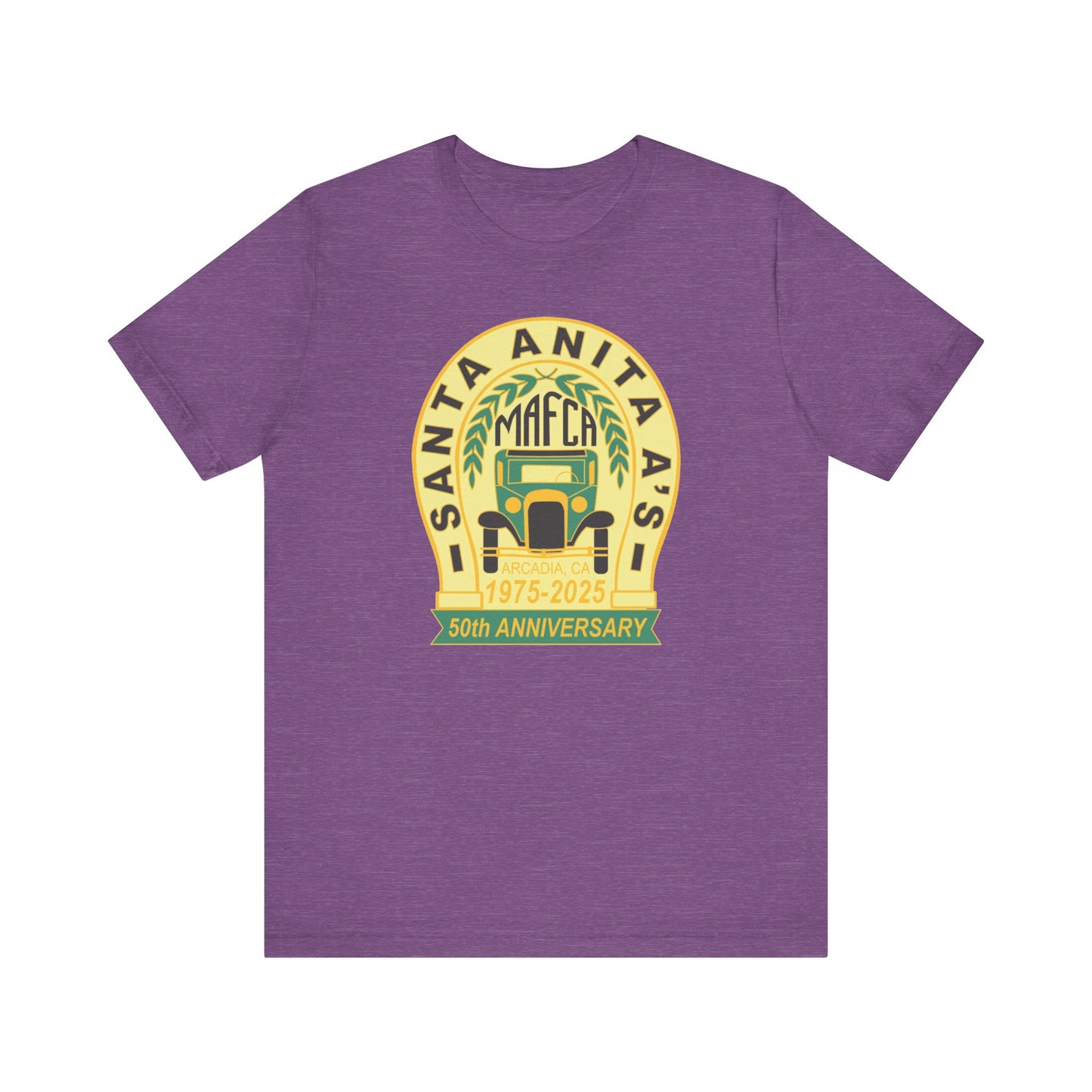 Santa Anita A's MAFCA 50th Anniversary (front logo) Unisex Jersey Tee