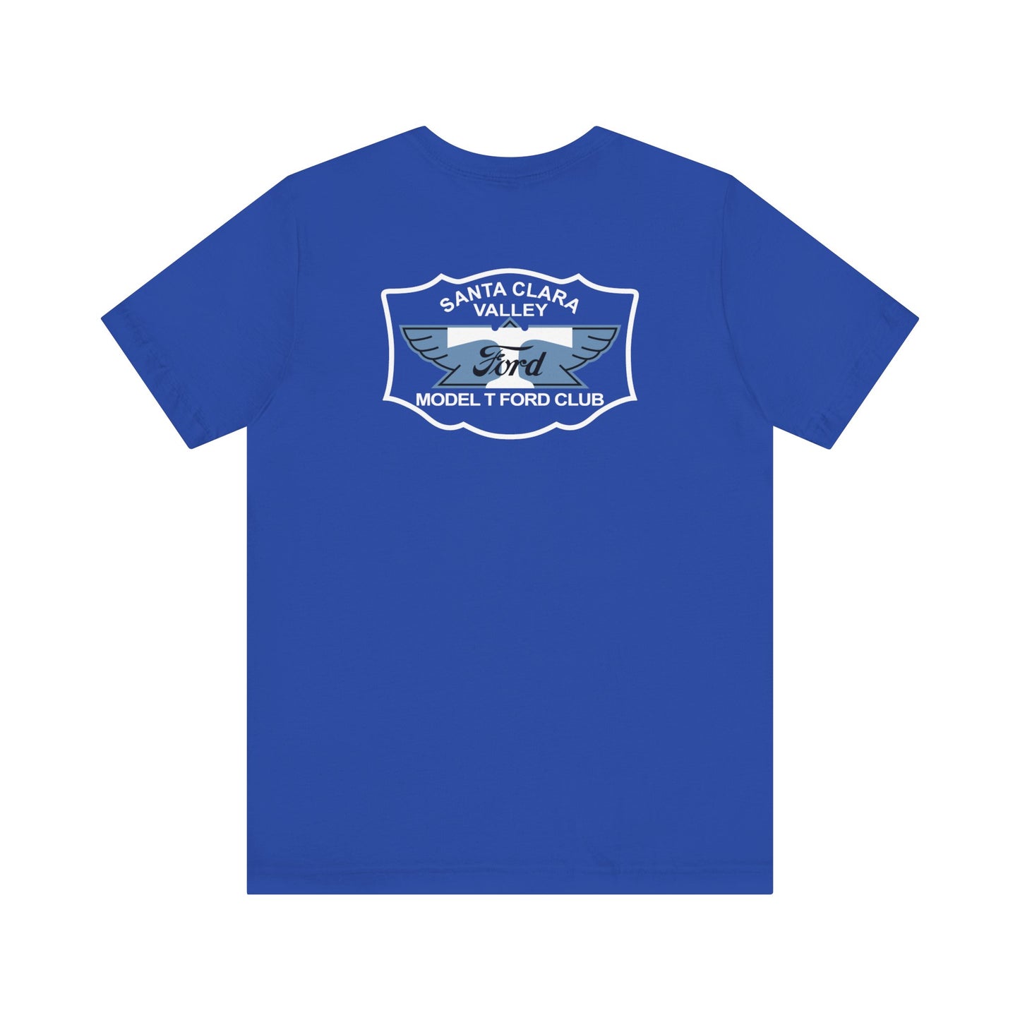 Santa Clara Valley Model T Ford Club (front and back print) Unisex Jersey Short Sleeve Tee