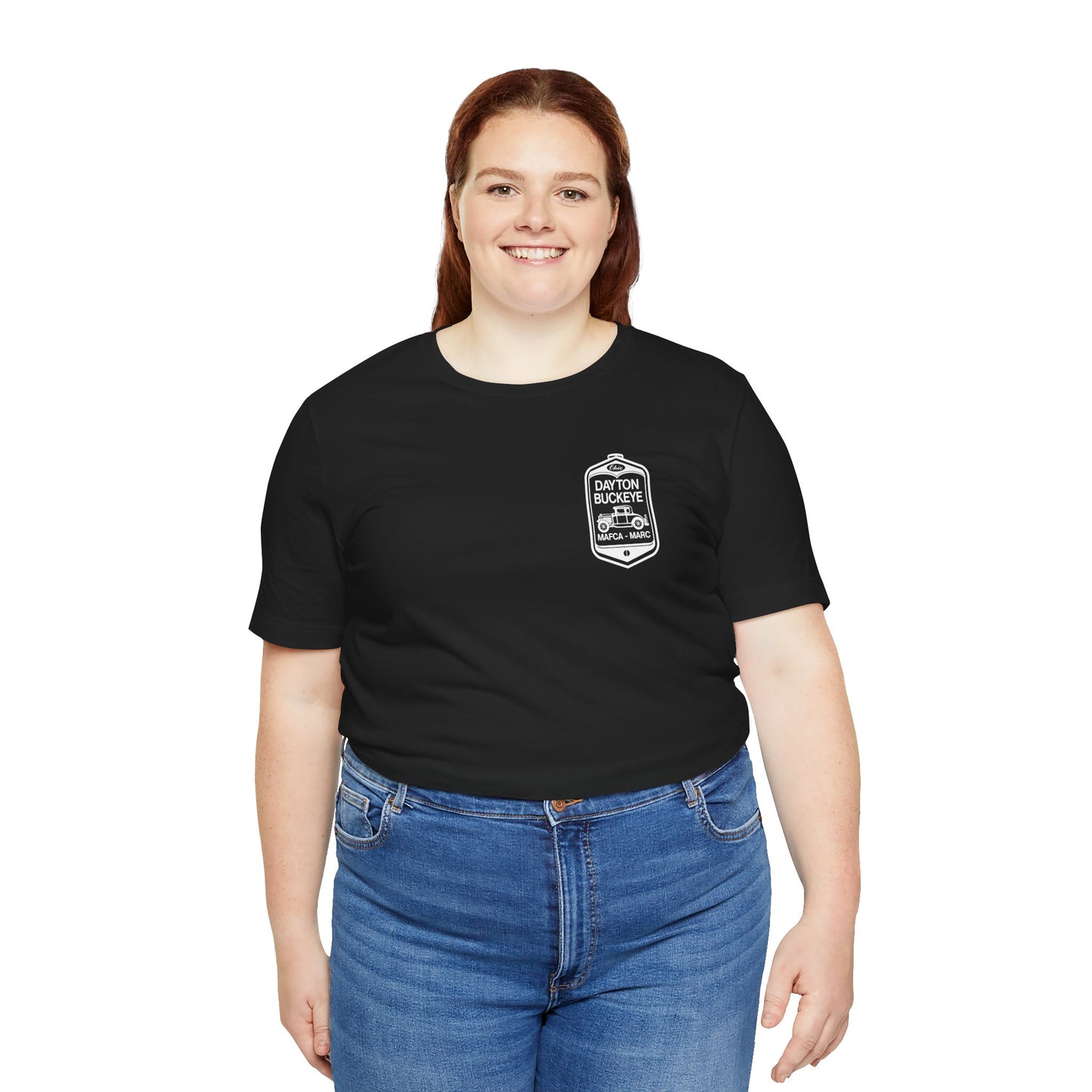 Dayton Buckeye (front and back logo) Unisex Jersey Short Sleeve Tee